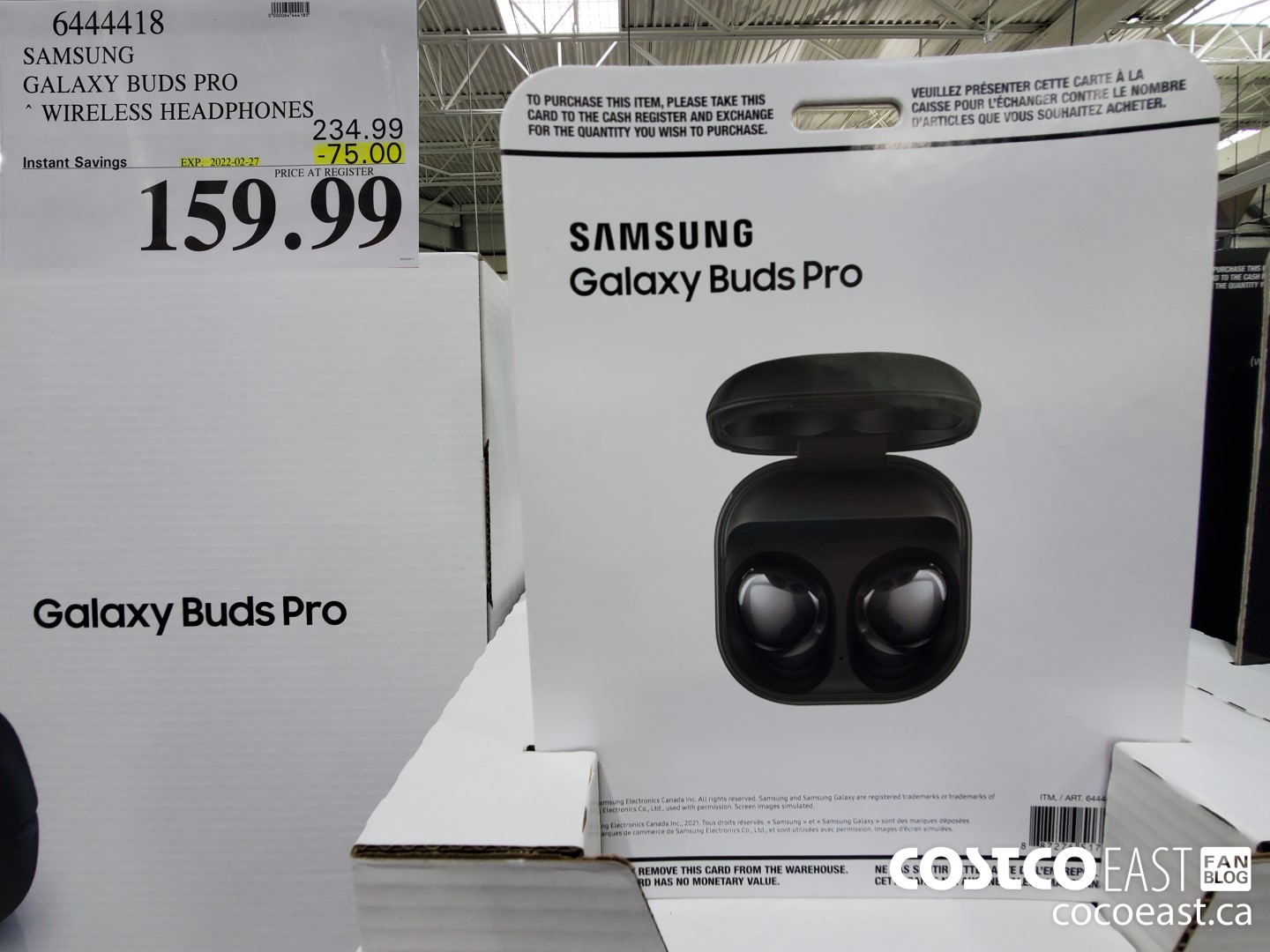 6444418 SAMSUNG | GALAXY BUDS PRO * WIRELESS HEADPHONES ($75.00 INSTANT SAVINGS EXPIRES ON 2022-02-27) $159.99