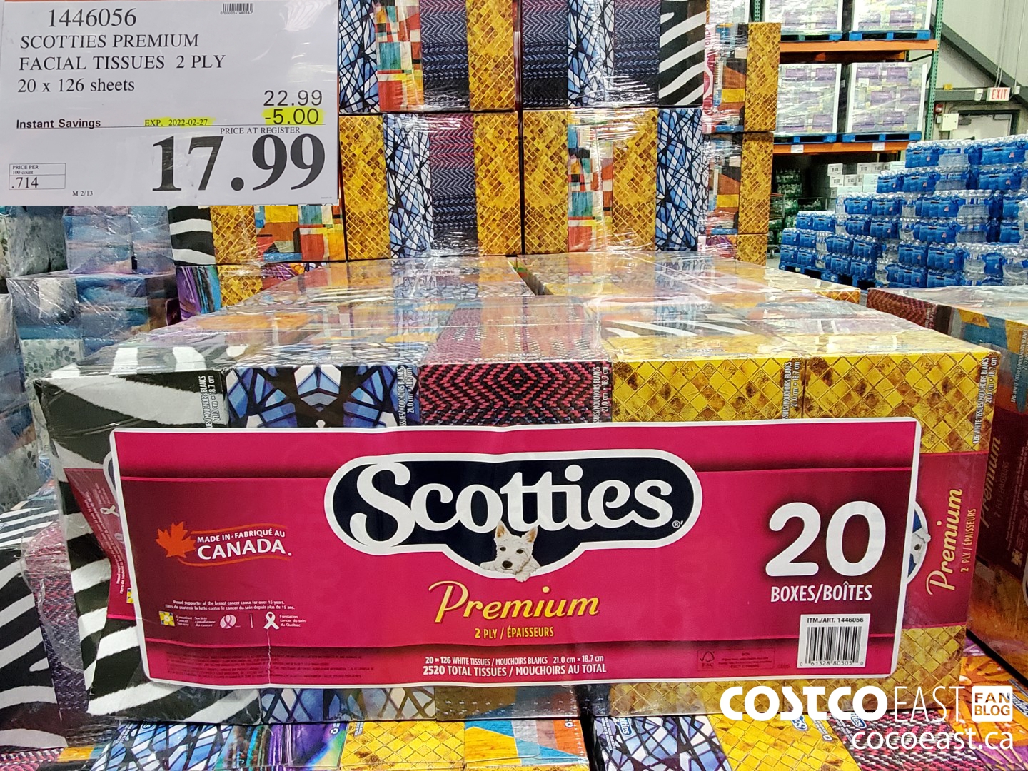 1446056 SCOTTIE PREMIUM FACIAL TISSUES 2 PLY 20 x 126 sheets ($5.00 INSTANT SAVINGS EXPIRES ON 2022-02-27) $17.99