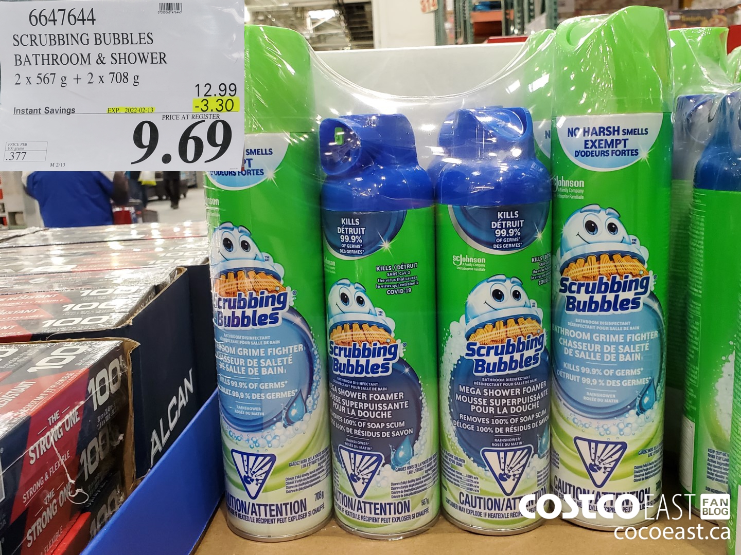 6647644 SCRUBBING BUBBLES BATHROOM & SHOWER 2 x 567G + 2 X 708 G ($3.30 INSTANT SAVINGS EXPIRES ON 2022-02-13) $9.69