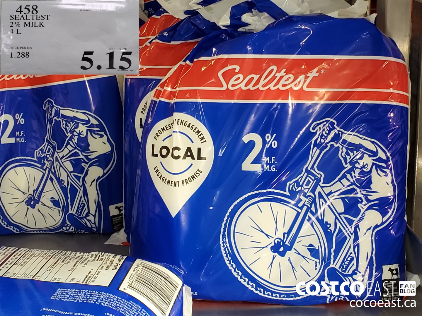 458 SEALTEST 2% MILK 4 L $5.15