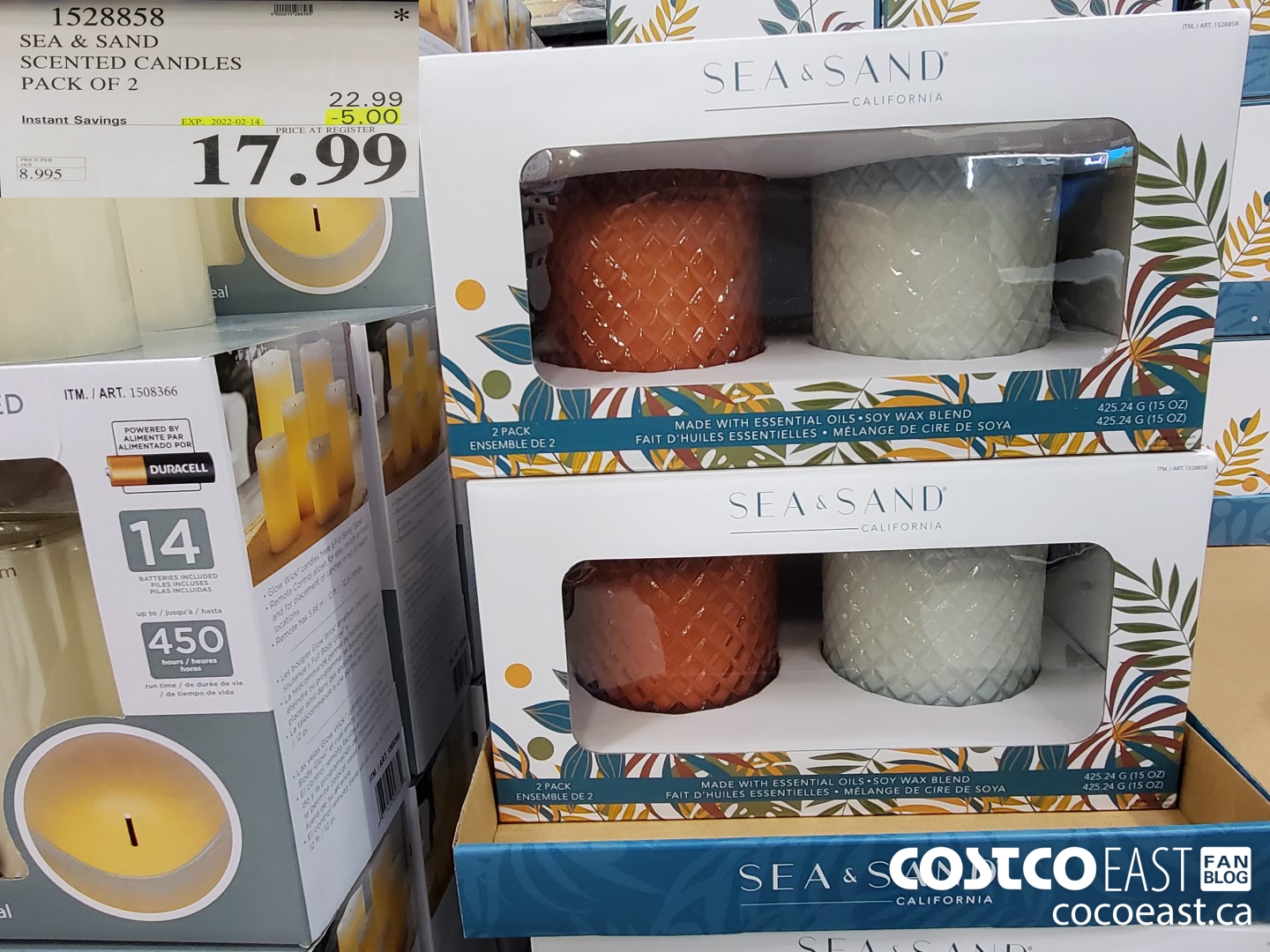 1528858 SEA & SAND SCENTED CANDLES PACK OF 2 ($5.00 INSTANT SAVINGS EXPIRES ON 2022-02-14) $17.99