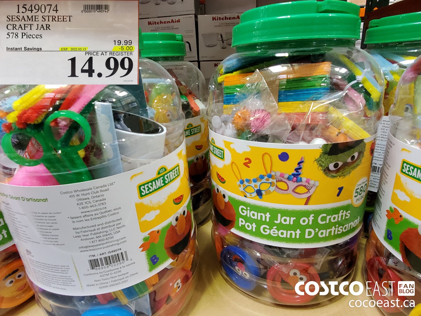 1549074 SESAME STREET CRAFT JAR 578 Pieces ($5.00 INSTANT SAVINGS EXPIRES ON 2022-02-13) $14.99