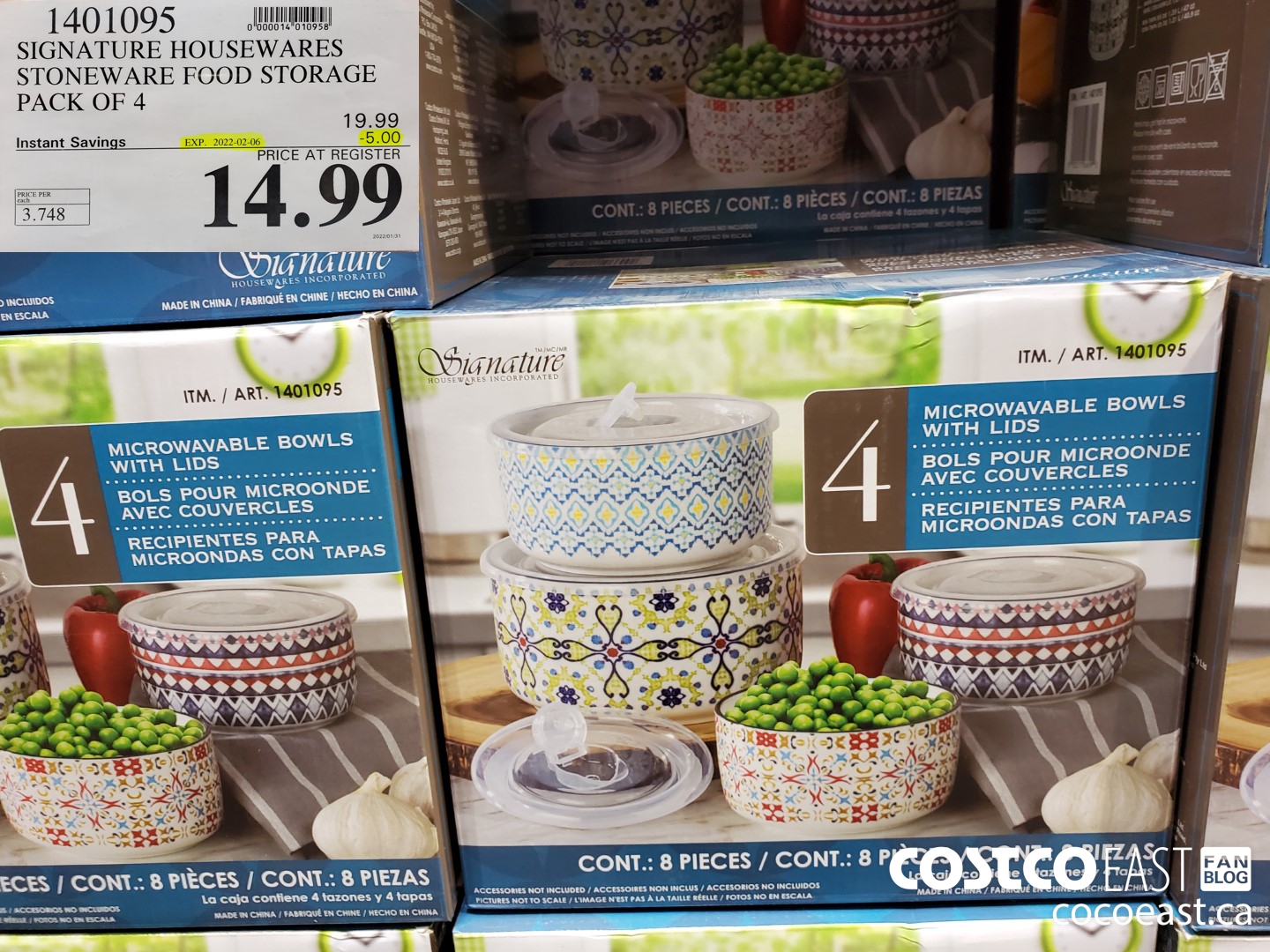 1401095 SIGNATURE HOUSEWARES STONEWARE FOOD STORAGE PACK OF 4 ($5.00 INSTANT SAVINGS EXPIRES ON 2022-02-06) $14.99