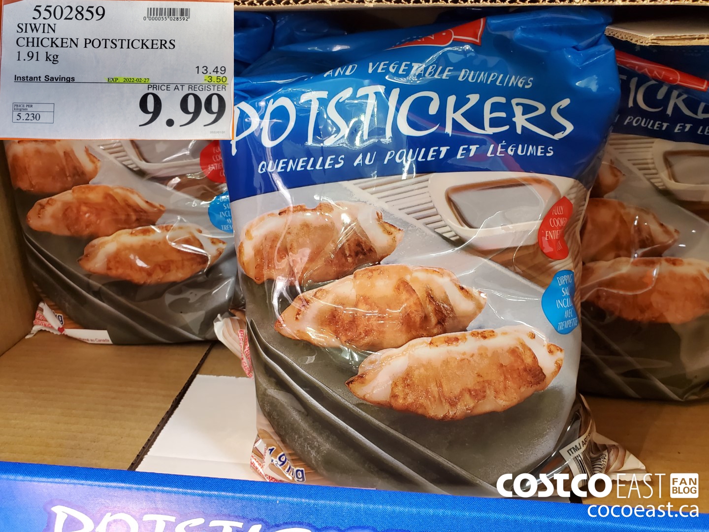 5502859 SIWIN CHICKEN POTSTICKERS 1.91 KG ($3.50 INSTANT SAVINGS EXPIRES ON 2022-02-27) $9.99