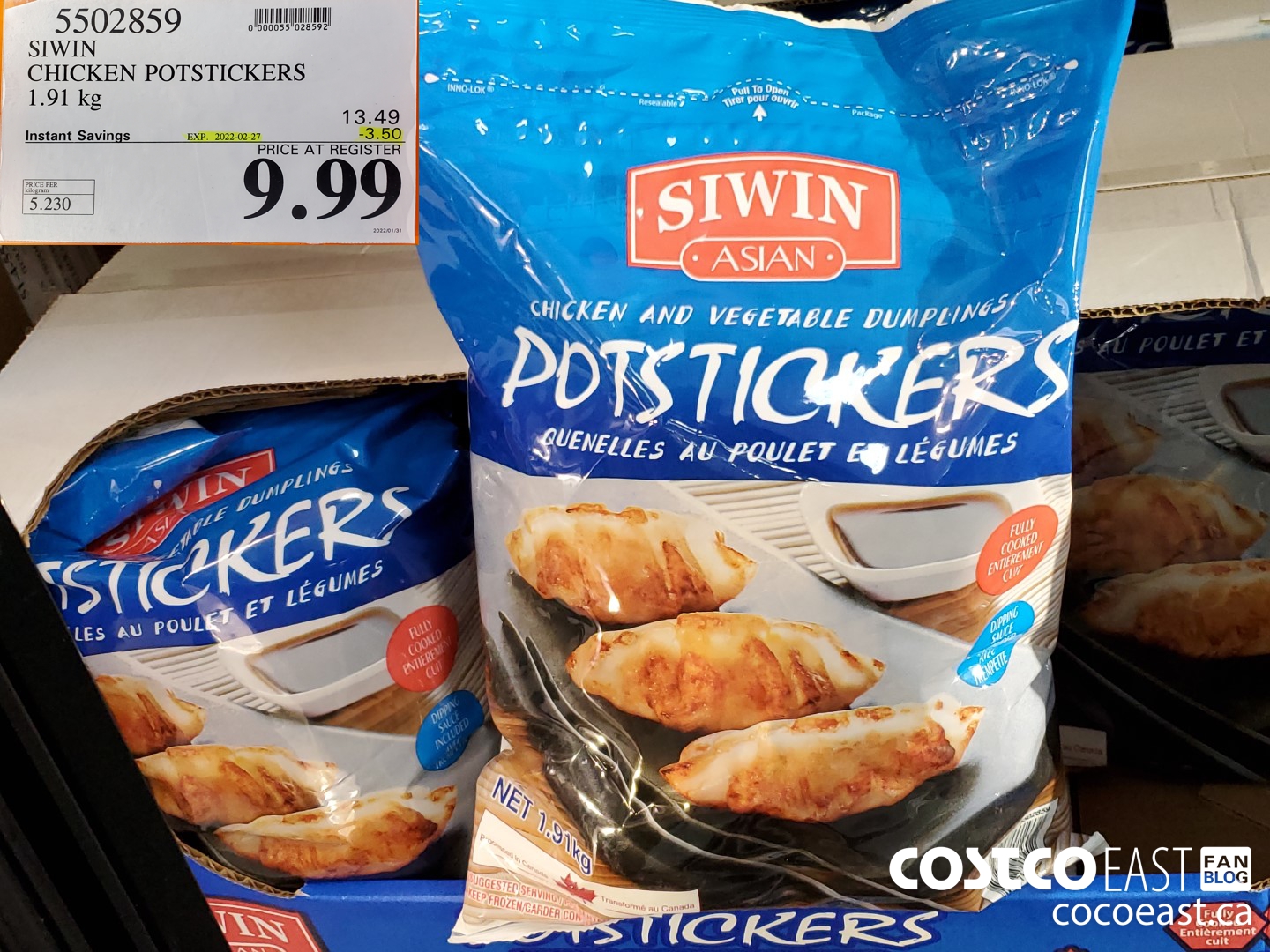 5502859 SIWIN CHICKEN POTSTICKERS 1.91 KG ($3.50 INSTANT SAVINGS EXPIRES ON 2022-02-27) $9.99