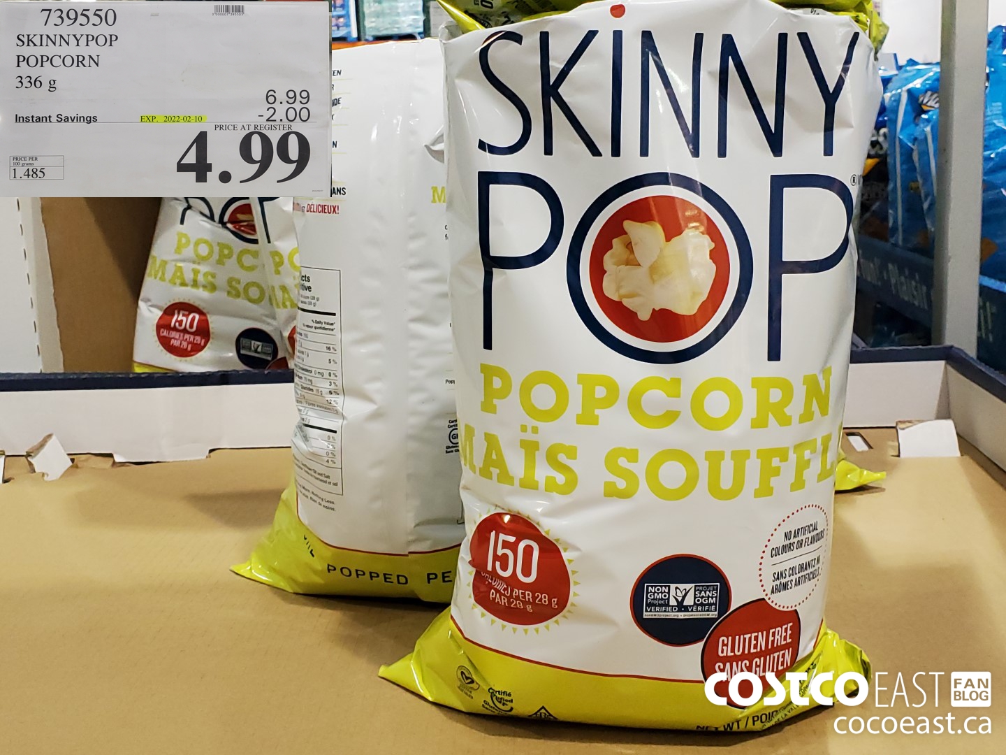 739550 SKINNYPOP POPCORN 336 G ($2.00 INSTANT SAVINGS EXPIRES ON 2022-02-10) $4.99