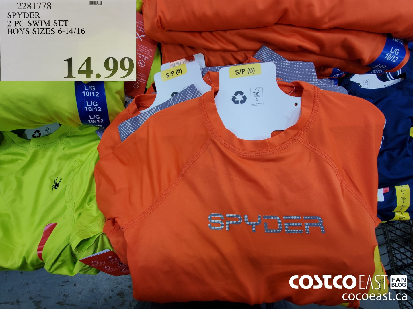 2281778 SPYDER 2 PC SWIM SET BOYS SIZES 6-14/16 $14.99