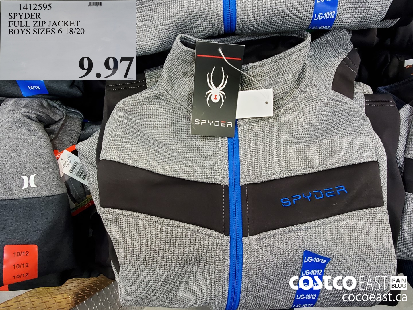 1412595 SPYDER FULL ZIP JACKET BOYS SIZES 6-18/20 $9.97