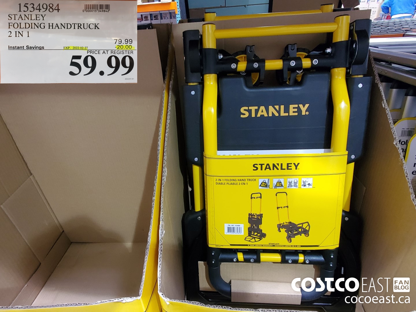 1534984 STANLEY FOLDING HANDTRUCK 2 IN 1 ($20.00 INSTANT SAVINGS EXPIRES ON 2022-02-27) $59.99