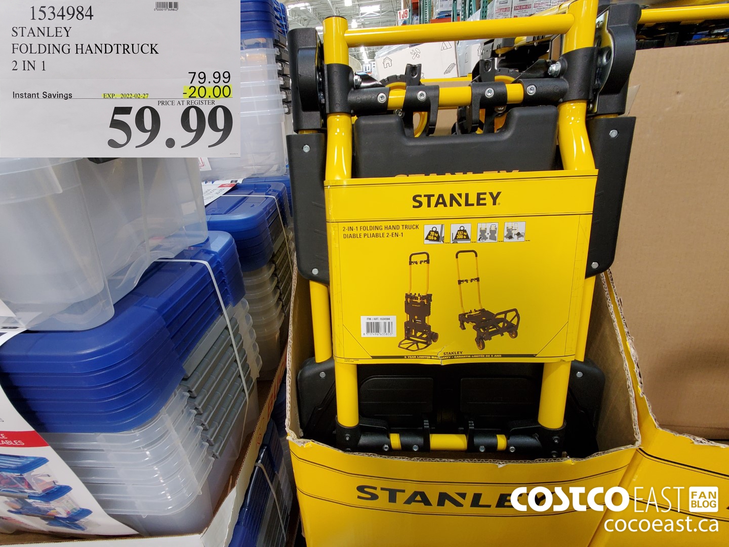 1534984 STANLEY FOLDING HANDTRUCK 2 IN 1 ($20.00 INSTANT SAVINGS EXPIRES ON 2022-02-27) $59.99