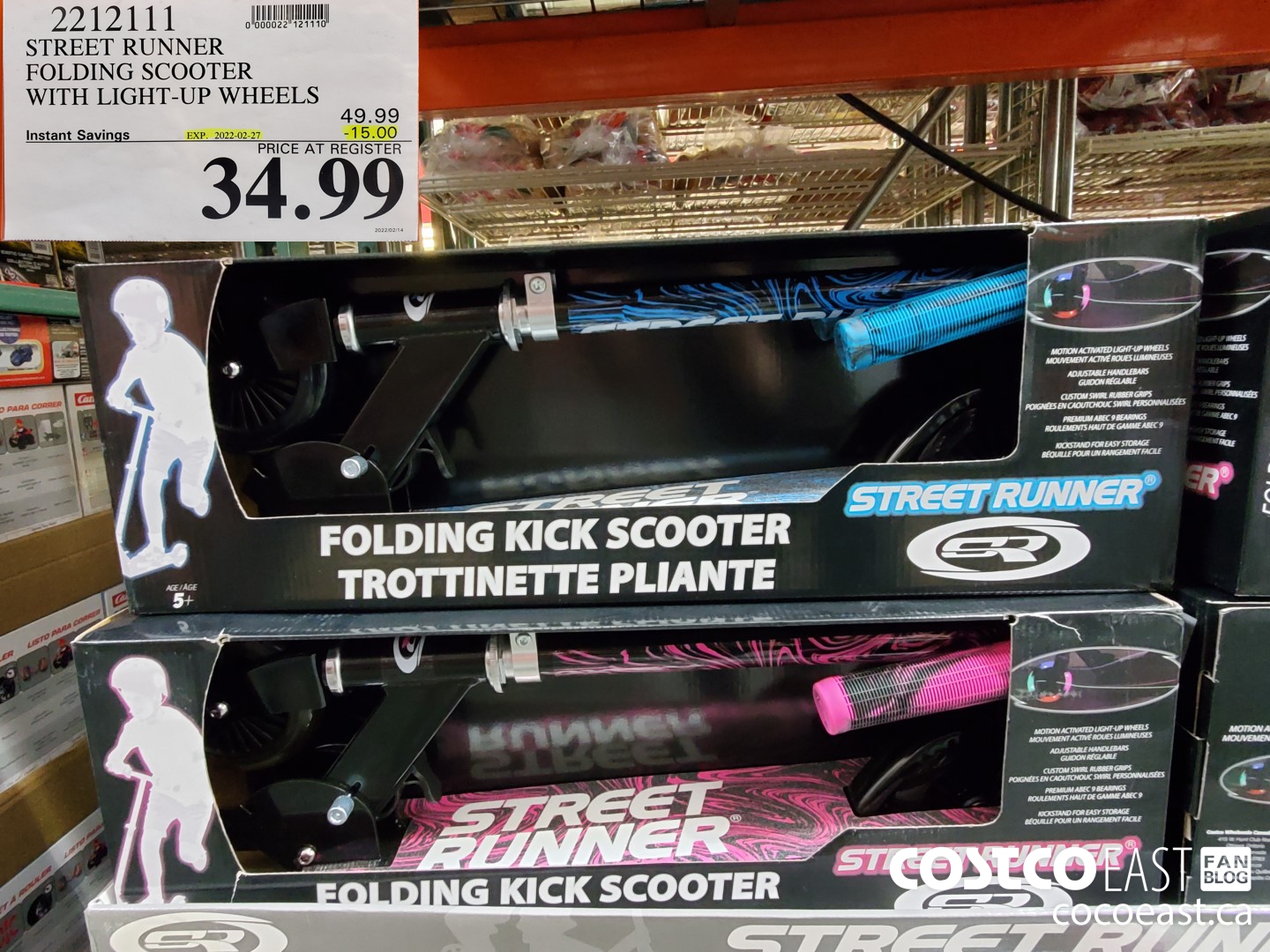 2212111 STREET RUNNER FOLDING SCOOTER WITH LIGHT-UP WHEELS ($15.00 INSTANT SAVINGS EXPIRES ON 2022-02-27) $34.99