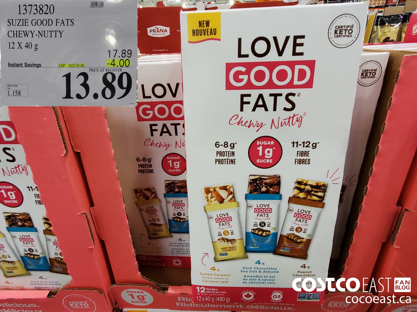 1373820 SUZIE GOOD FATS CHEWY-NUTTY 12 X 40 g ($4.00 INSTANT SAVINGS EXPIRES ON 2022-03-06) $13.89