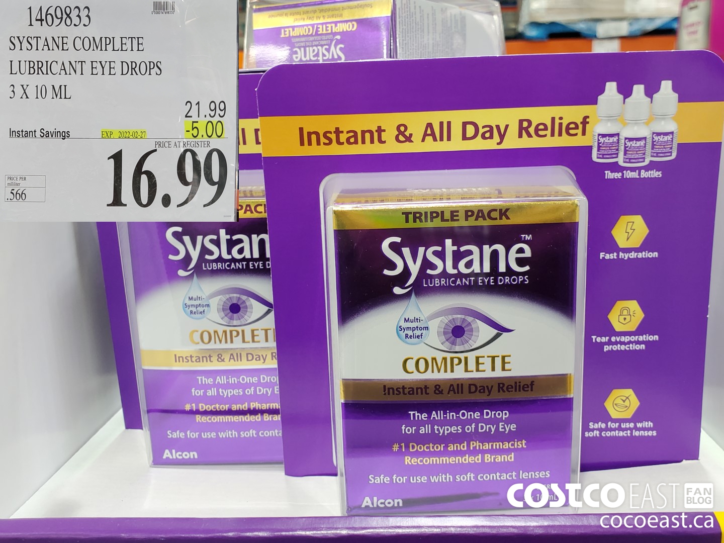 1469833 SYSTANE COMPLETE LUBRICANT EYE DROPS 3 X 10ML ($5.00 INSTANT SAVINGS EXPIRES ON 2022-02-27) $16.99