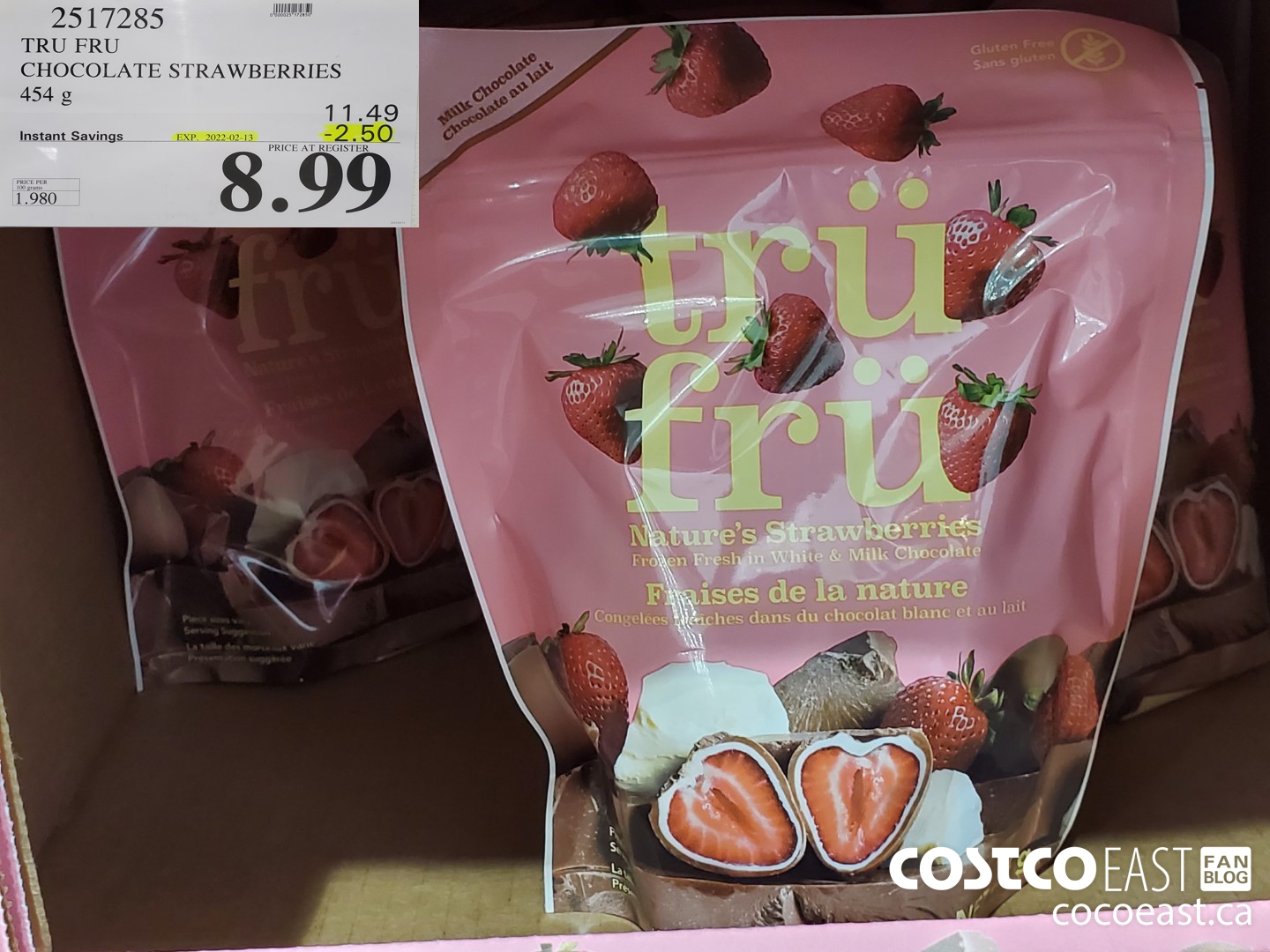 2517285 TRU FRU CHOCOLATE STRAWBERRIES 454 G ($2.50 INSTANT SAVINGS EXPIRES ON 2022-02-13) $8.99