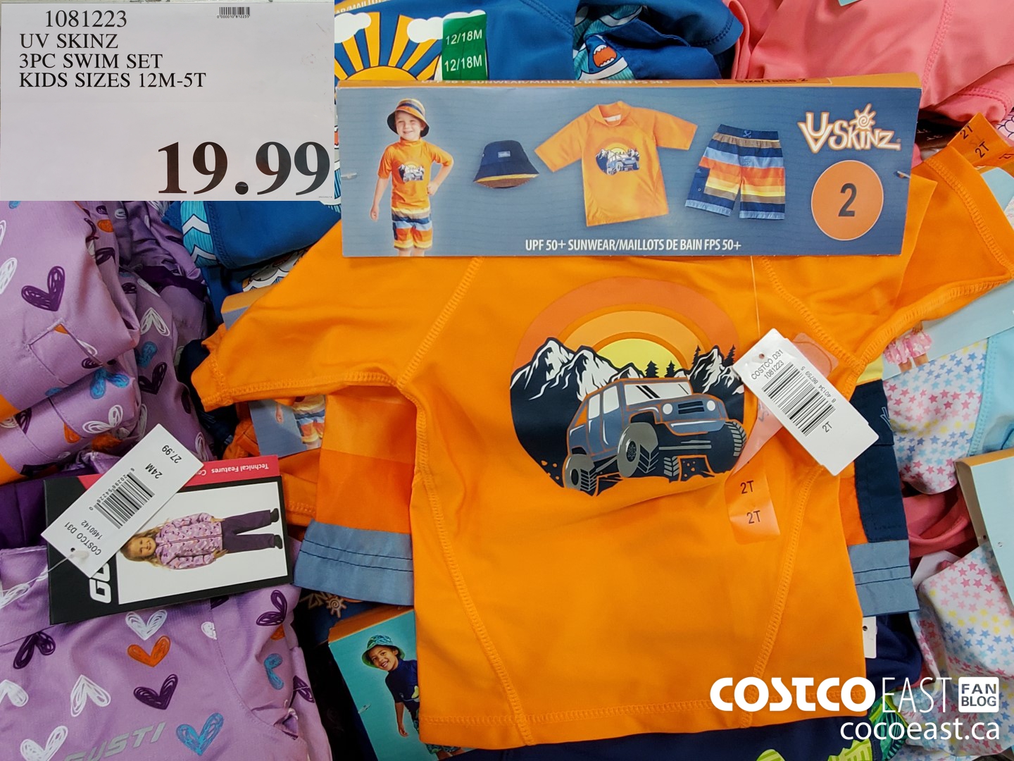 1081223 UV SKINZ 3PC SWIM SET KIDS SIZES 12M-5T $19.99