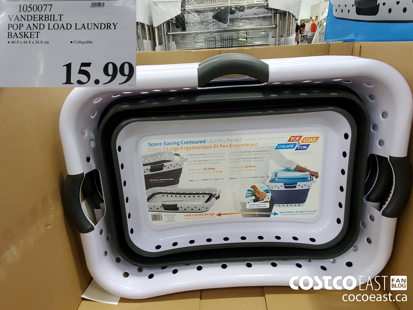 1050077 VANDERBILT POP AND LOAD LAUNDRY BASKET $15.99