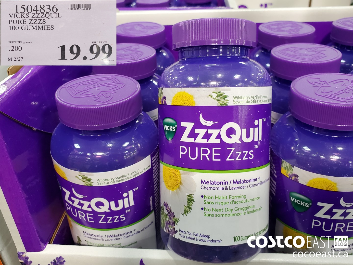 1504836 VICKS ZZZQUIL PURE ZZZS 100 GUMMIES $19.99