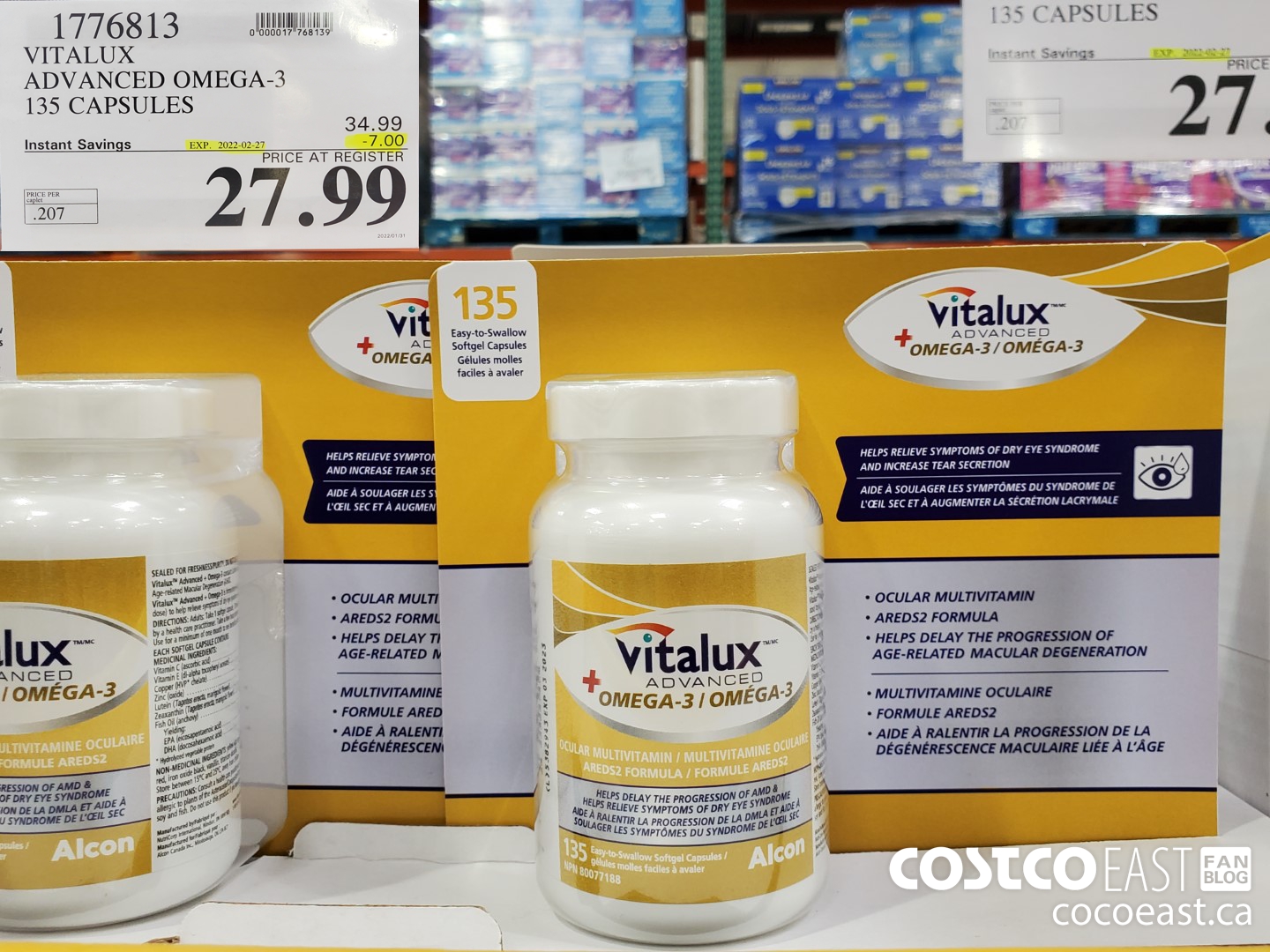1776813 VITALUX ADVANCED OMEGA-3 135 CAPSULES ($7.00 INSTANT SAVINGS EXPIRES ON 2022-02-27) $27.99