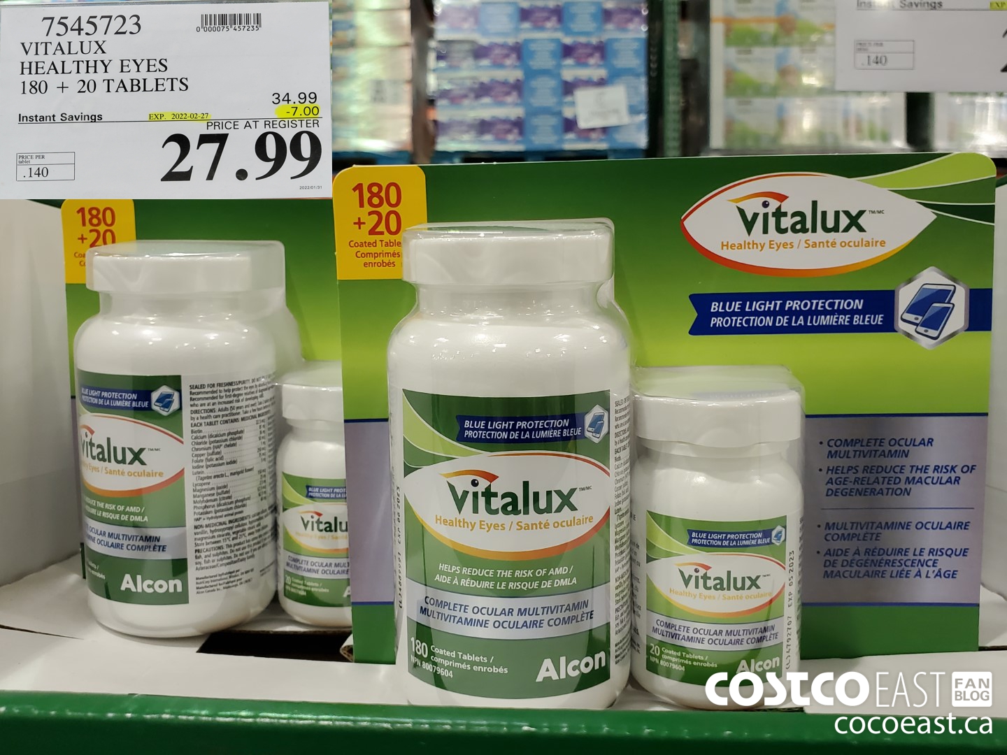 7545723 VITALUX HEALTHY EYES 180 + 20 TABLETS ($7.00 INSTANT SAVINGS EXPIRES ON 2022-02-27) $27.99