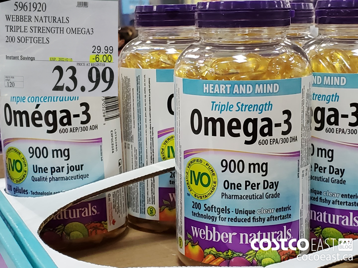 5961920 WEBBER NATURALS TRIPLE STRENGTH OMEGA 200 SOFTGELS ($6.00 INSTANT SAVINGS EXPIRES ON 2022-02-13) $23.99