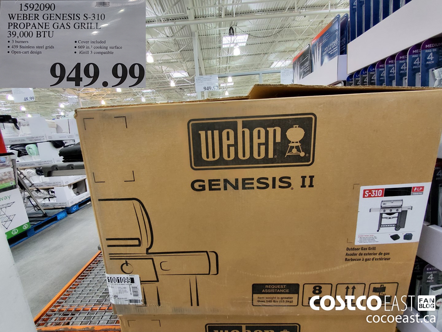 1592090 WEBER GENESIS S-310 PROPANE GAS GRILL 39,000 BTU $949.99