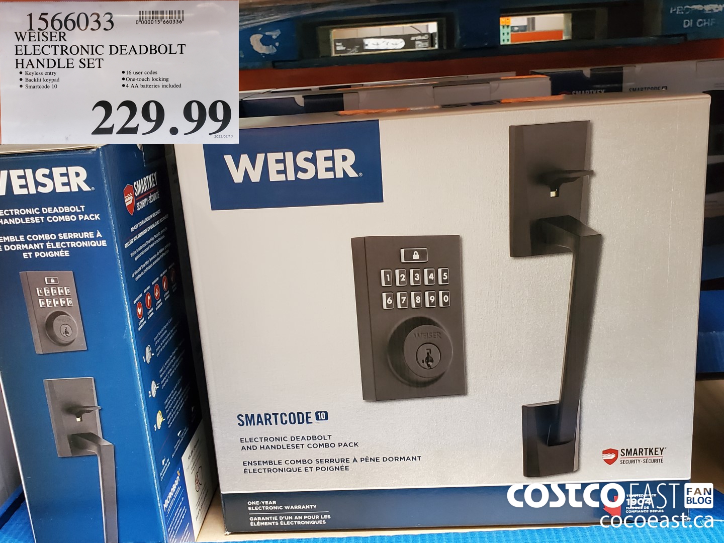 1566033 WEISER ELECTRONIC DEADBOLT HANDLE SET $229.99