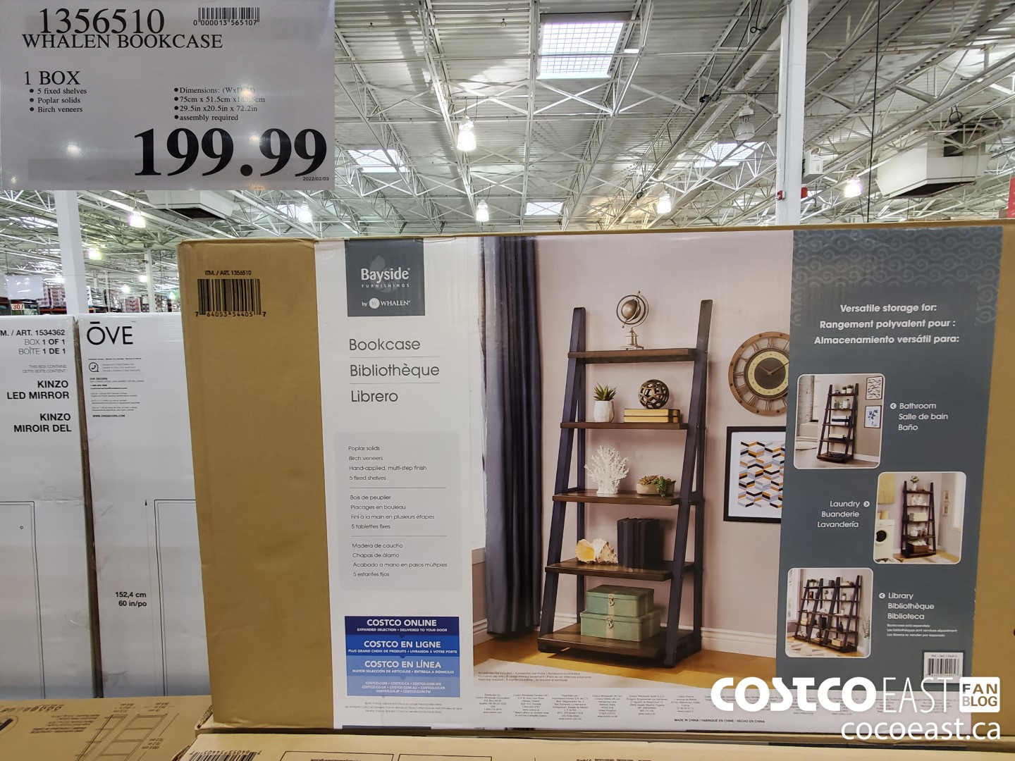 13565190 WHALEN BOOKCASE 1 BOX $199.99