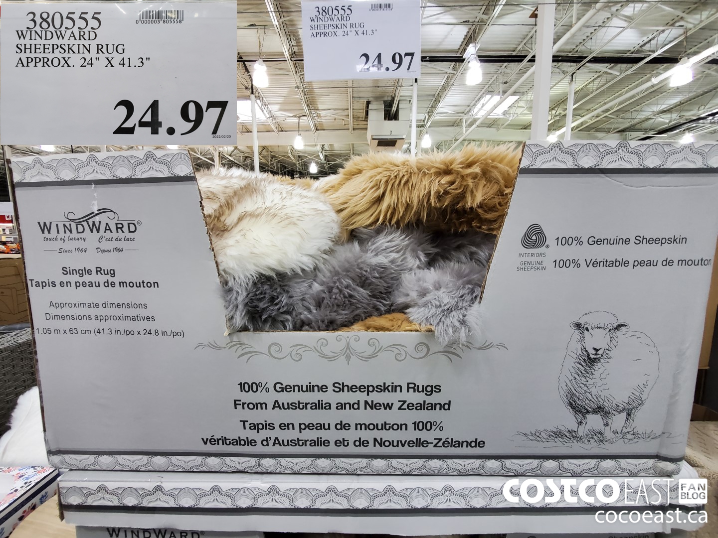 380555 WINDWARD SHEEPSKIN RUG APPROX. 24