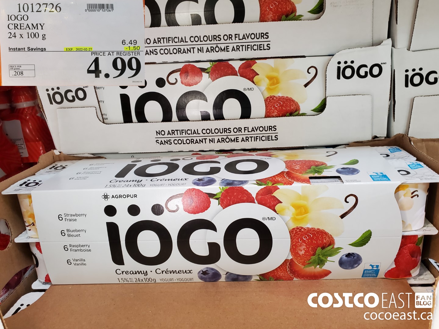 1012726 lOGO CREAMY 24 x 100 g ($1.50 INSTANT SAVINGS EXPIRES ON 2022-02-27) $4.99