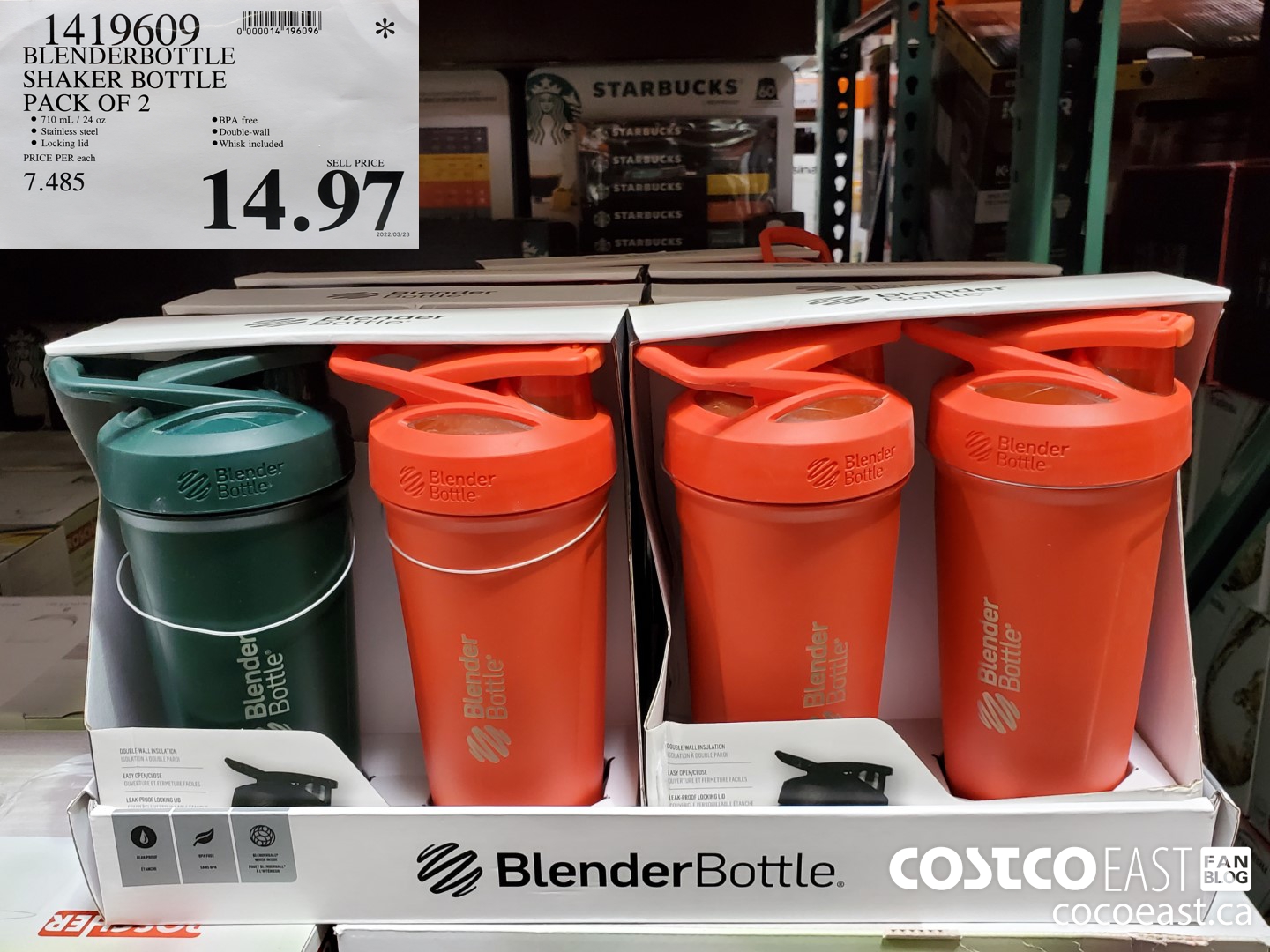 1419609 BLENDERBOTTLE SHAKER BOTTLE PACK OF 2 24 99 - Costco East