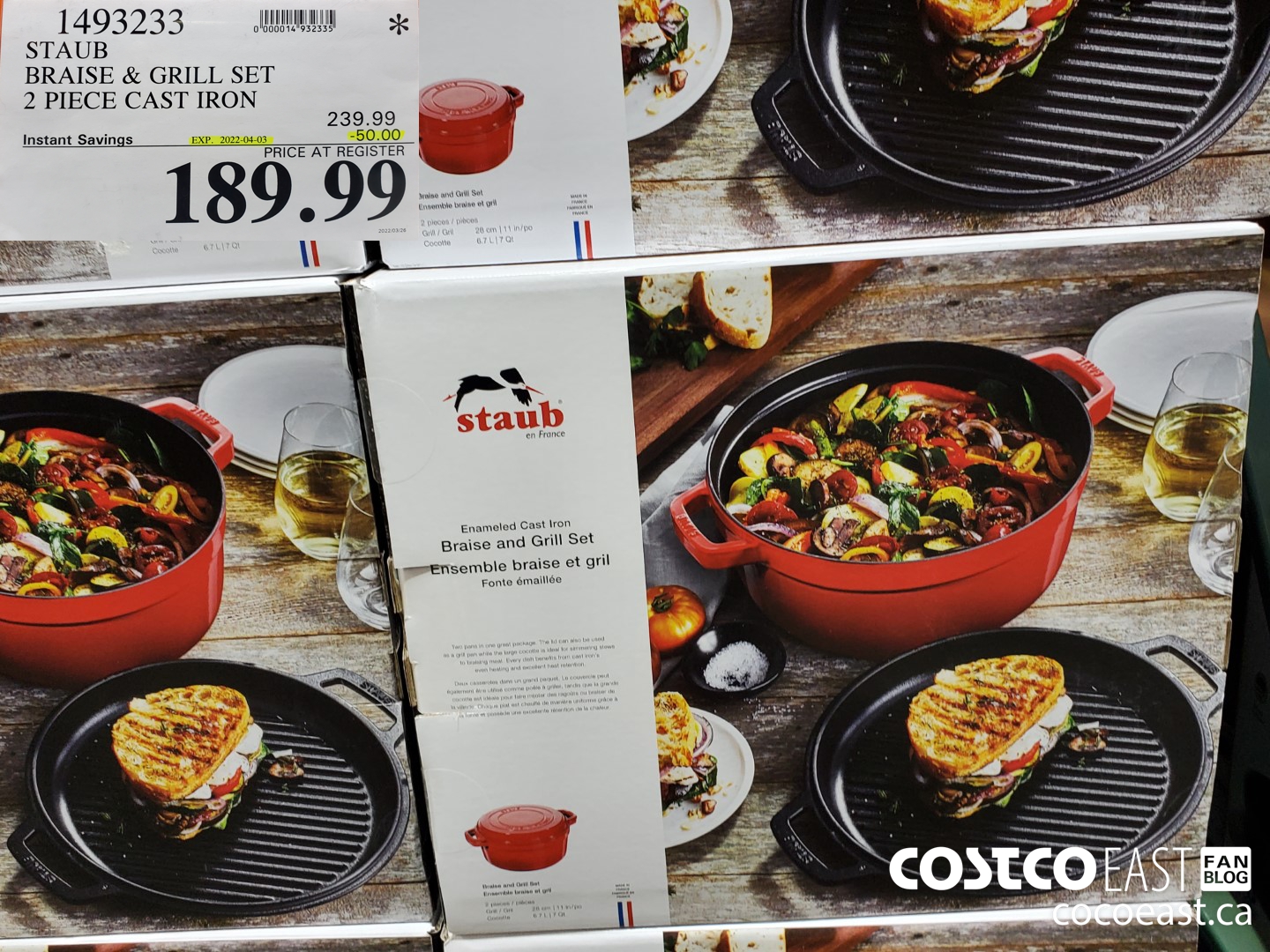 1493233 STAUB BRAISE & GRILL SET 2 PIECE CAST IRON ($50.00 INSTANT SAVINGS EXPIRES ON 2022-04-03) $189.99