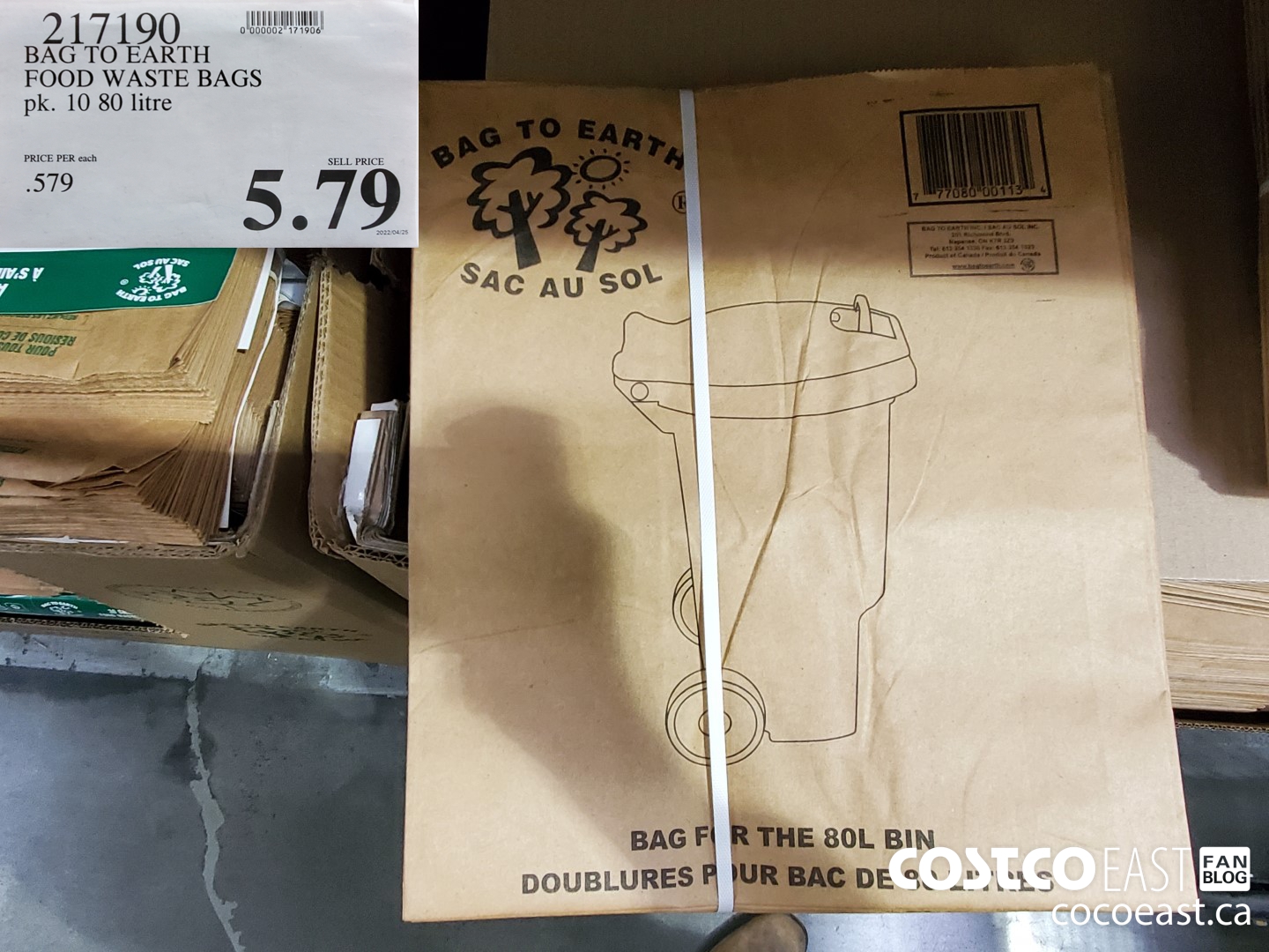 217190 BAG TO EARTH FOOD WASTE BAGS PACK OF 10 80 LITRE $5.79