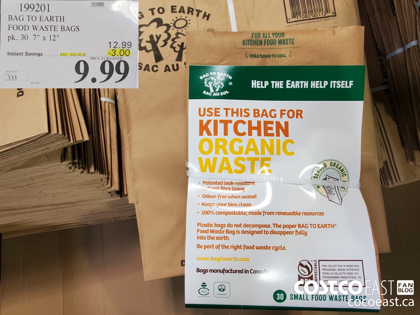 199201 BAG TO EARTH FOOD WASTE BAGS PACK OF 30 7