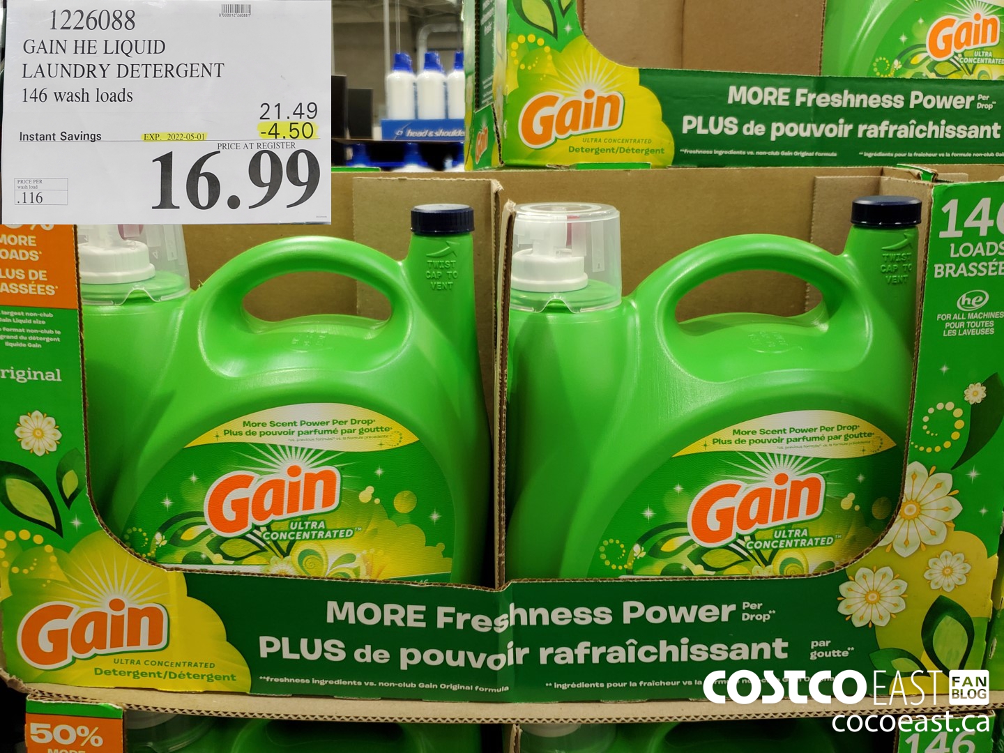 Gain Cold Water Liquid Laundry Detergent 4.87 L 121 wash loads