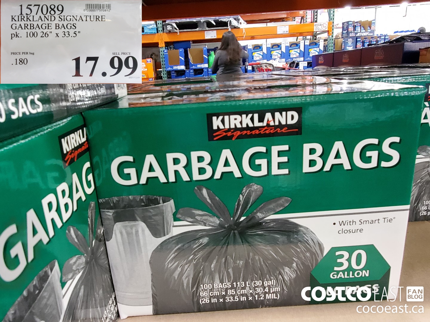 Kirkland Signature Garbage Bags (Pack Of 100/26 X 33.5), 100 Count