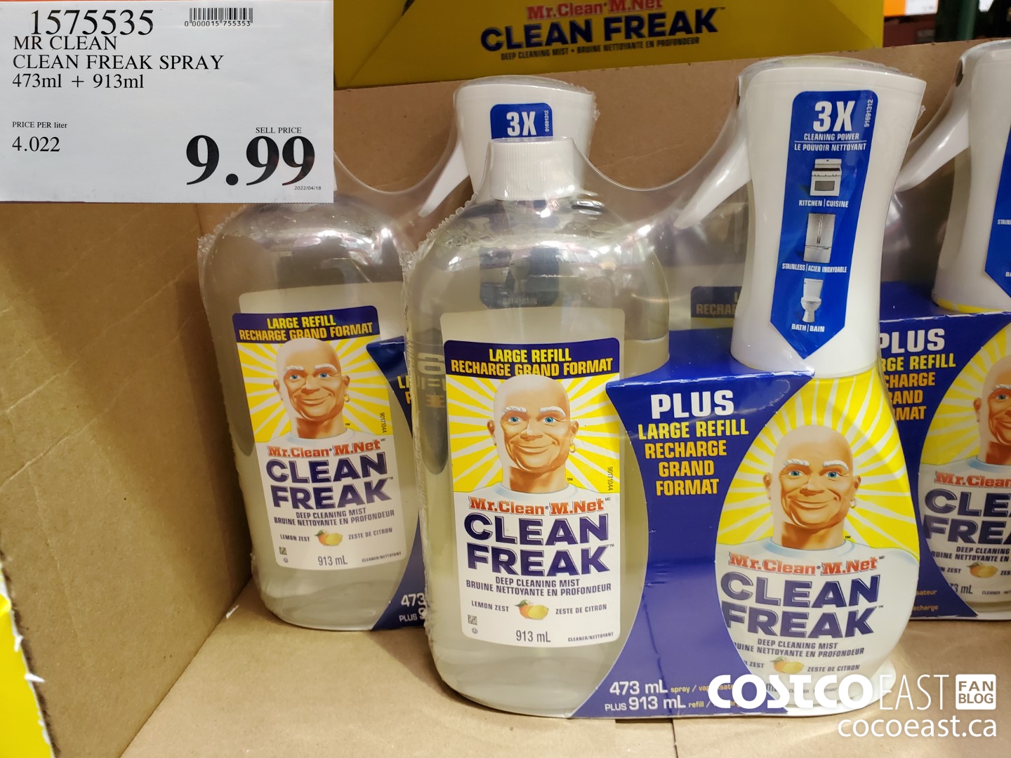 1575535 MR. CLEAN CLEAN FREAK SPRAY 473ml + 913ml $9.99
