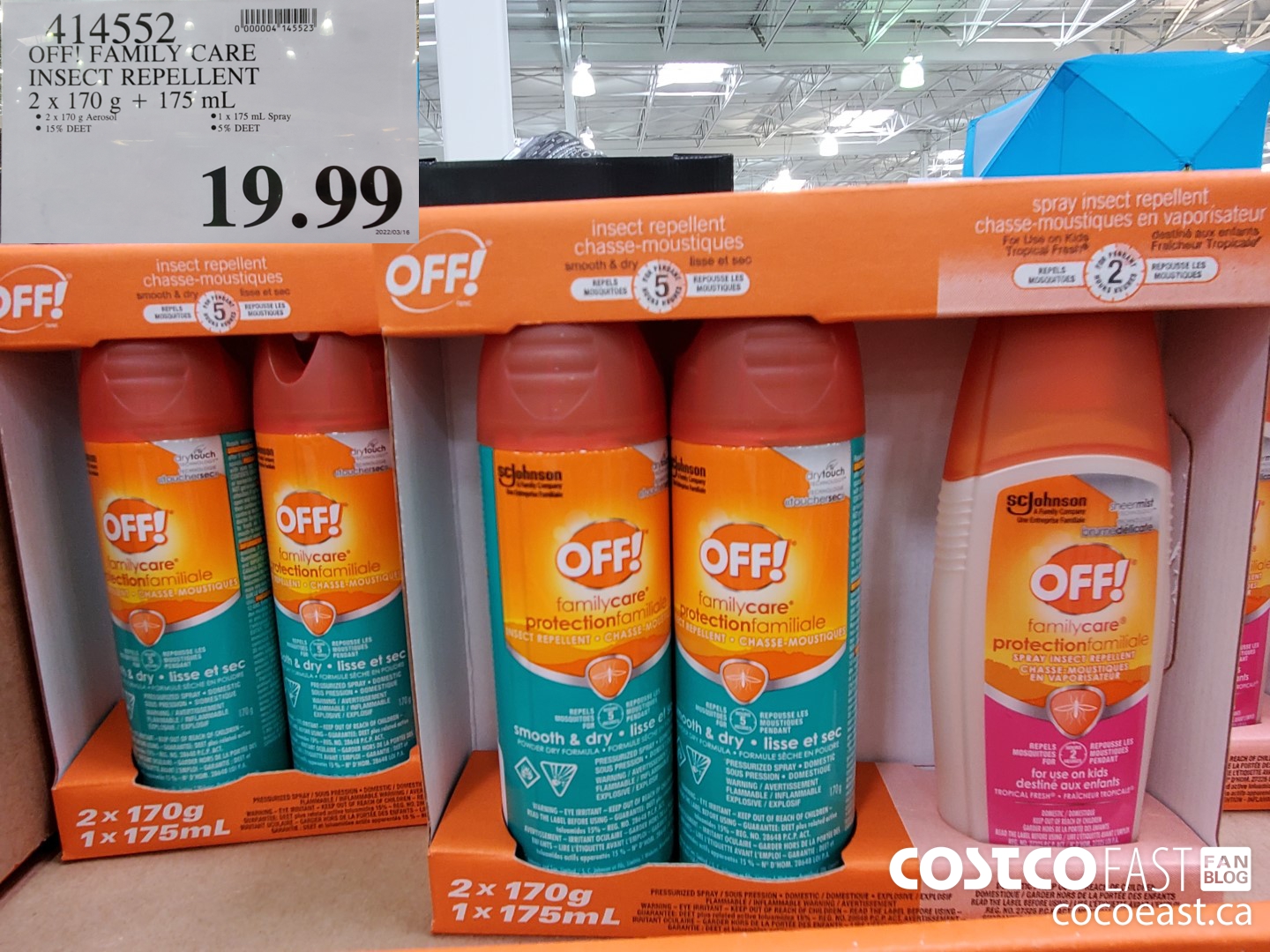 414552 OFF! FAMILY CARE INSECT REPELLENT 2 x 170 G + 175 ML $19.99