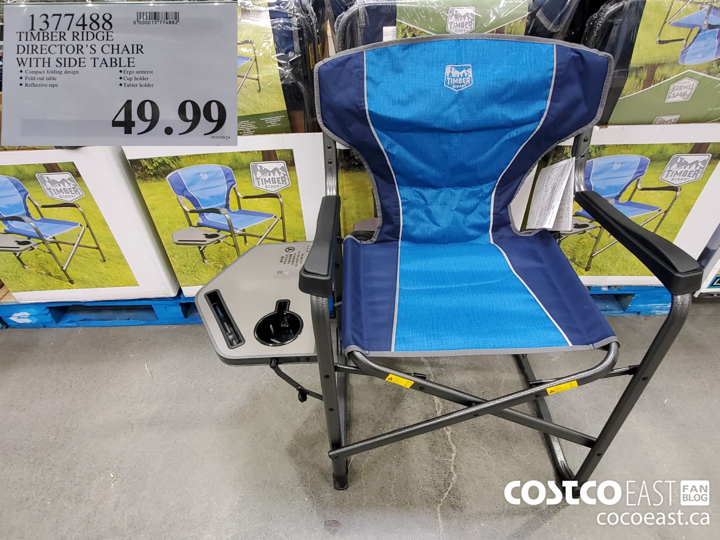 Costco Spring Summer Seasonal Aisle Post April 6th 2022 Ontario   TIMBER RIDGE DIRECTORS CHAIR WITH SIDE TABLE 20220406 52229 