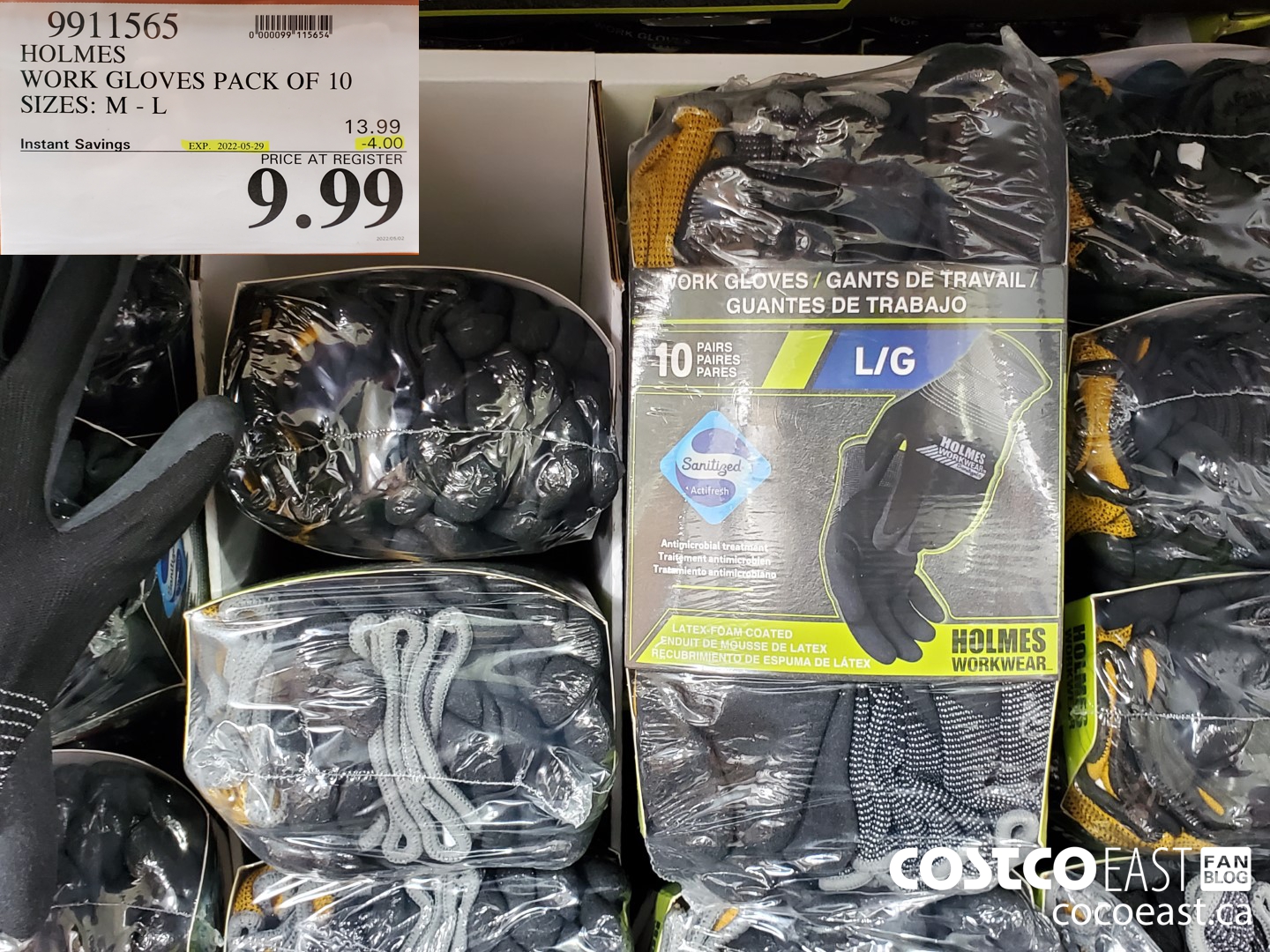 9911565 HOLMES WORK GLOVES PACK OF 10 SIZES: M - L ($4.00 INSTANT SAVINGS EXPIRES ON 2022-05-29) $9.99