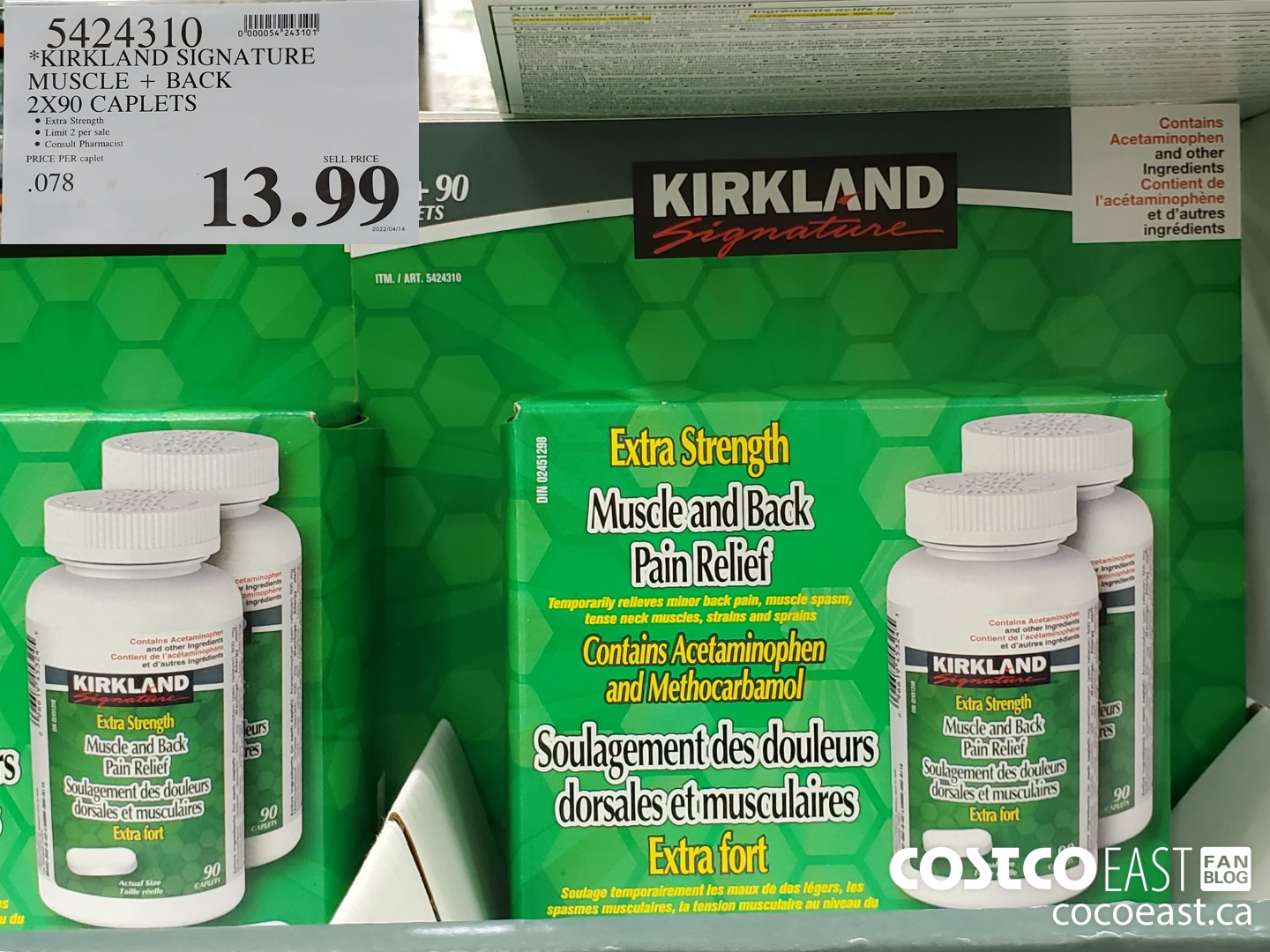 Kirkland Signature Muscle and Back Pain Platinum Relief - 80 Caplets -  Pharmacy 24