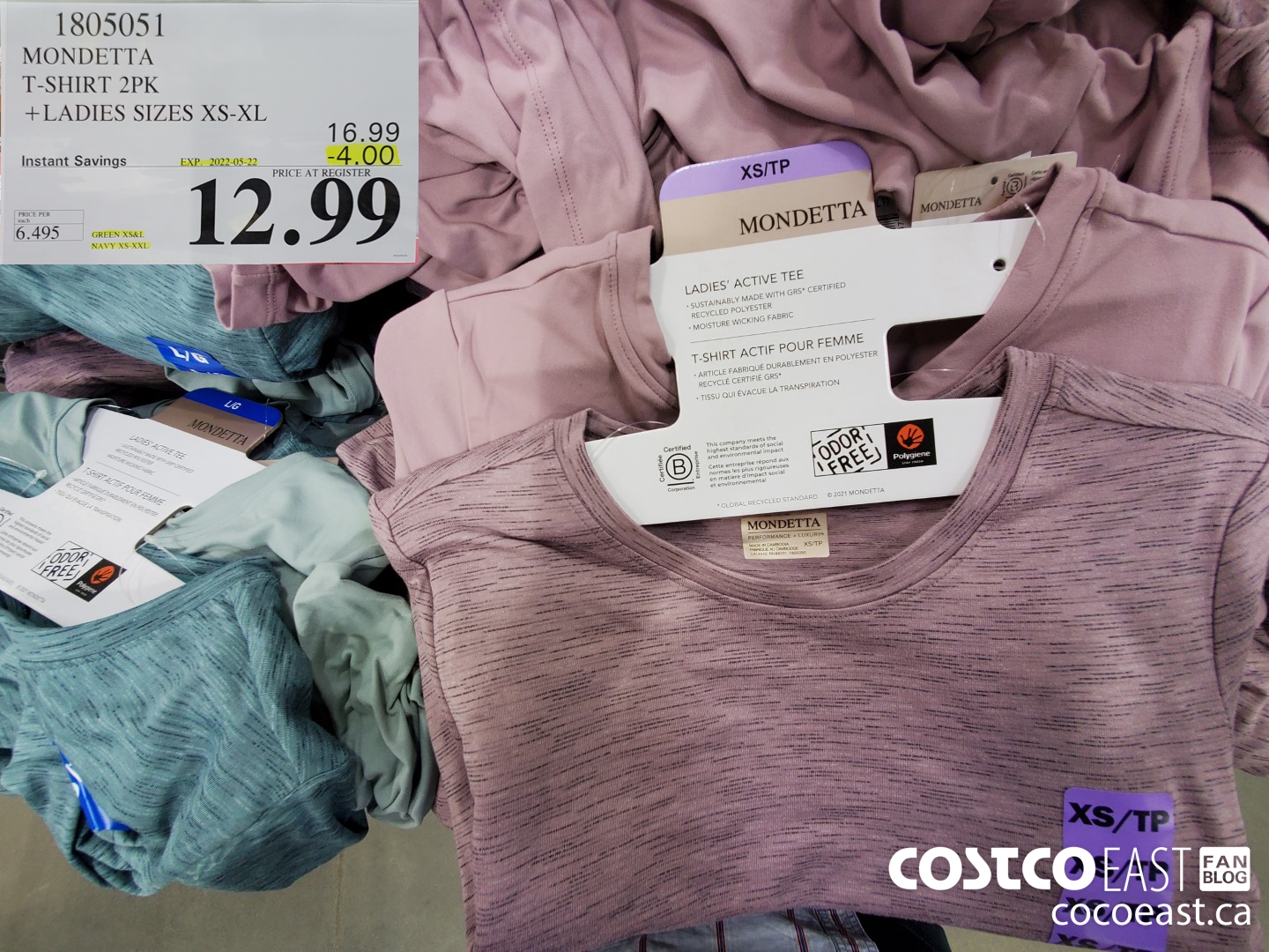 1342000 MONDETTA 2PK T SHIRT LADIES SIZES S XXL 17 99 - Costco East Fan Blog