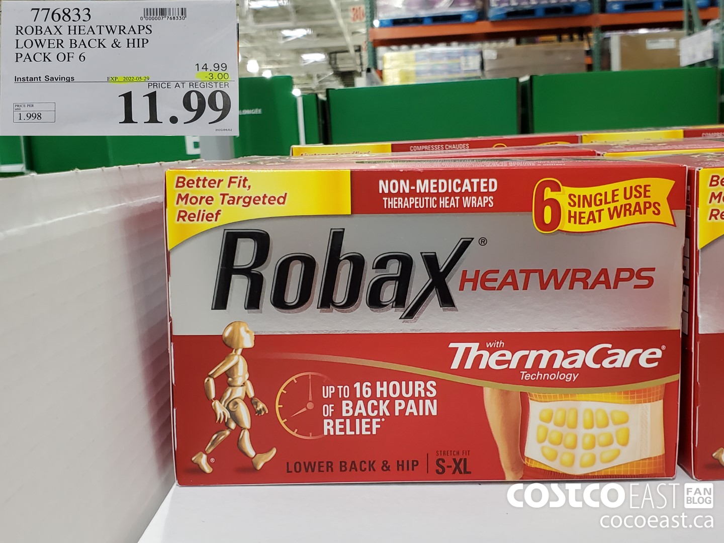 776833 ROBAX BACK/HIP PACK OF 6 ($3.00 INSTANT SAVINGS EXPIRES ON 2022-05-29) $11.99