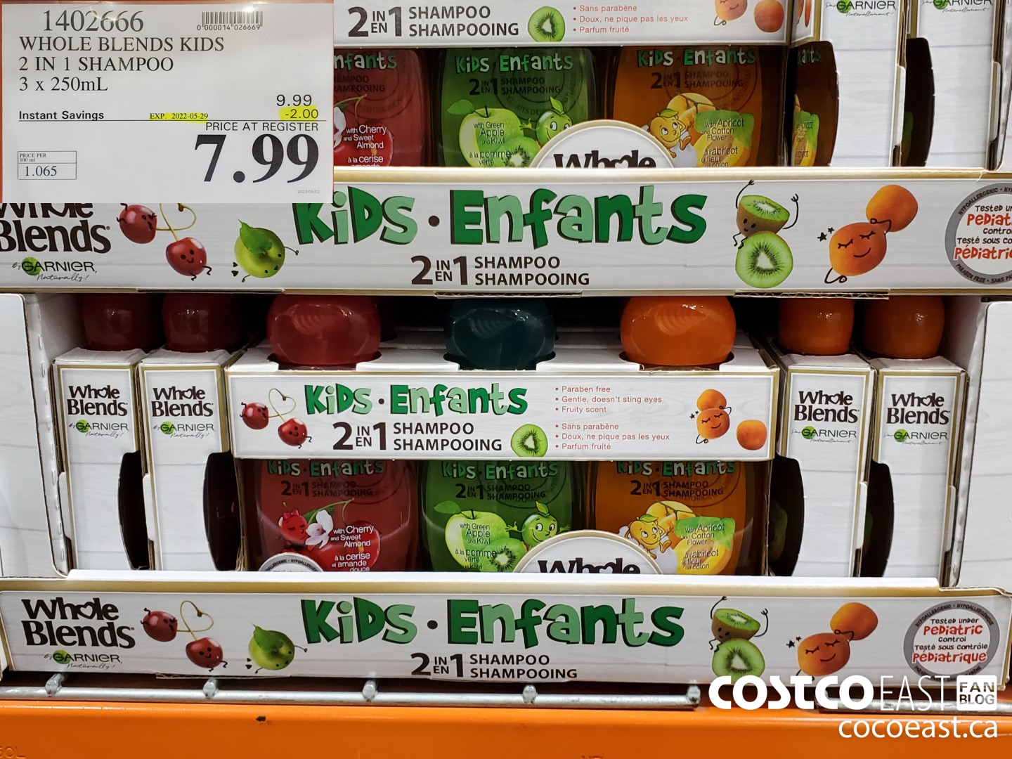 1402666 WHOLE BLENDS KIDS 2 IN 1 SHAMPOO 3 X 250ML 20222-05-29 ($2.00 INSTANT SAVINGS) $7.99