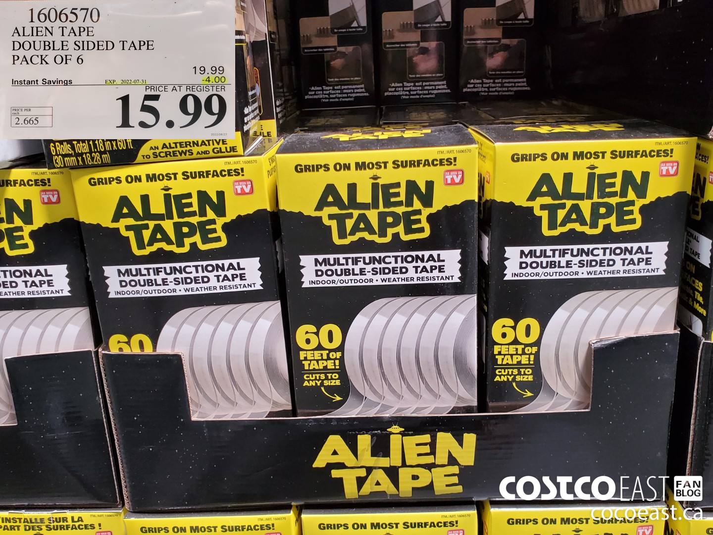 1606570 ALIEN TAPE ~ DOUBLE SIDED TAPE PACK OF 6 ($4.00 INSTANT SAVINGS EXPIRES ON 2022-07-31) $15.99