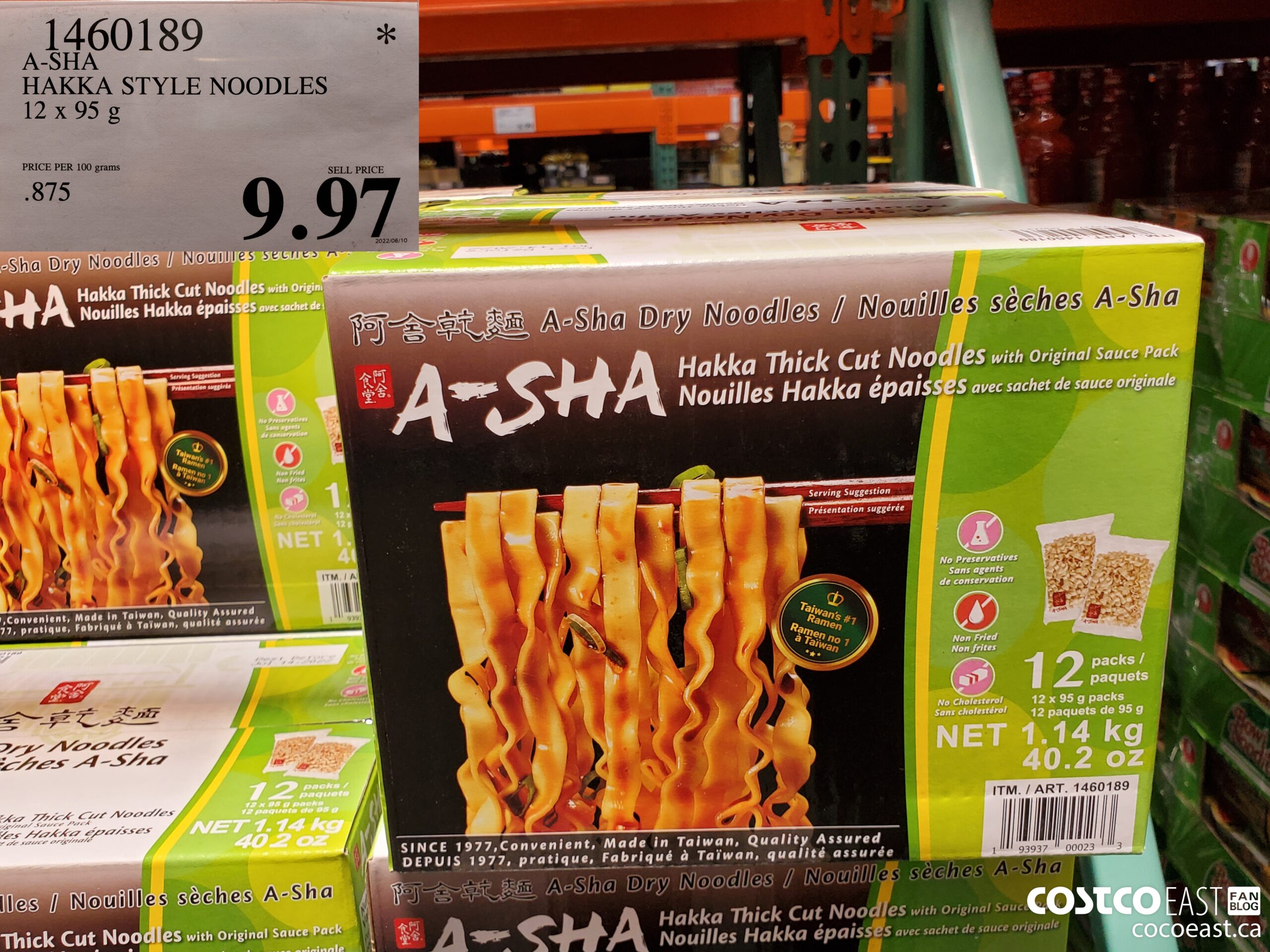 1460189 A-SHA HAKKA STYLE NOODLE 12 X 95 G $9.97