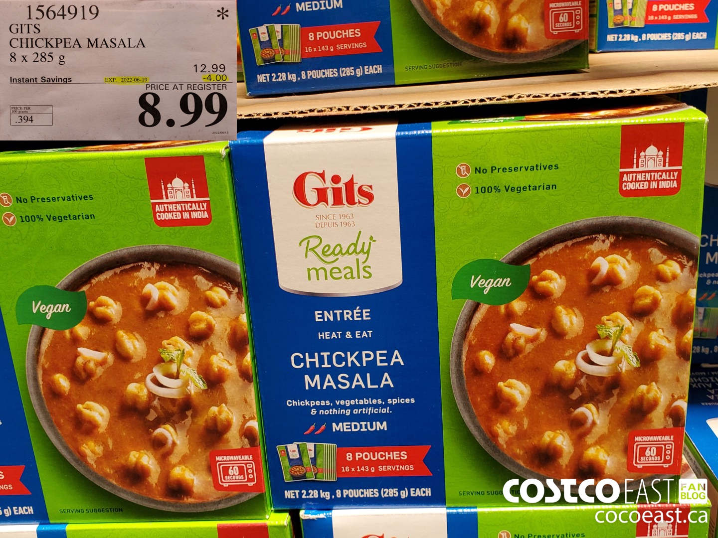 1564919 GITS CHICKPEA MASALA 8 X 285 G ($4.00 INSTANT SAVINGS EXPIRES ON 2022-06-19) $8.99