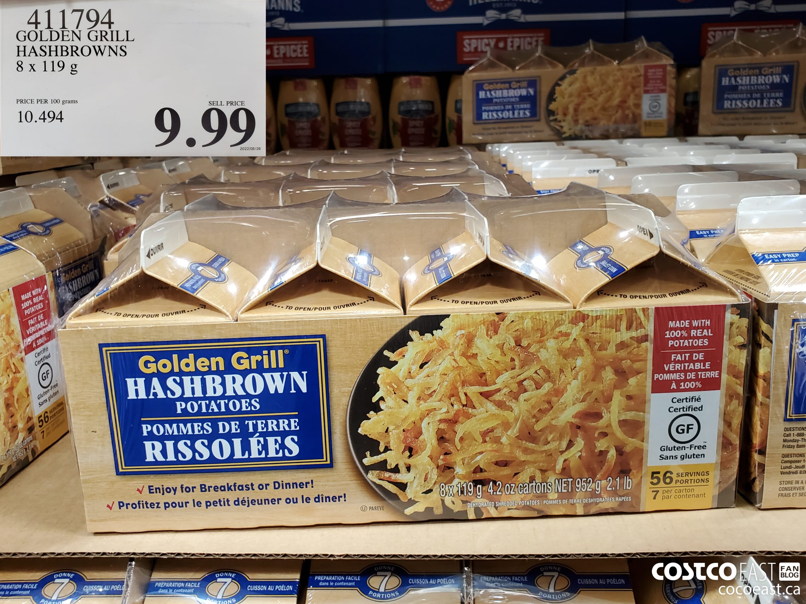 411794 GOLDEN GRILL HASHBROWN 8 X 119G $9.99