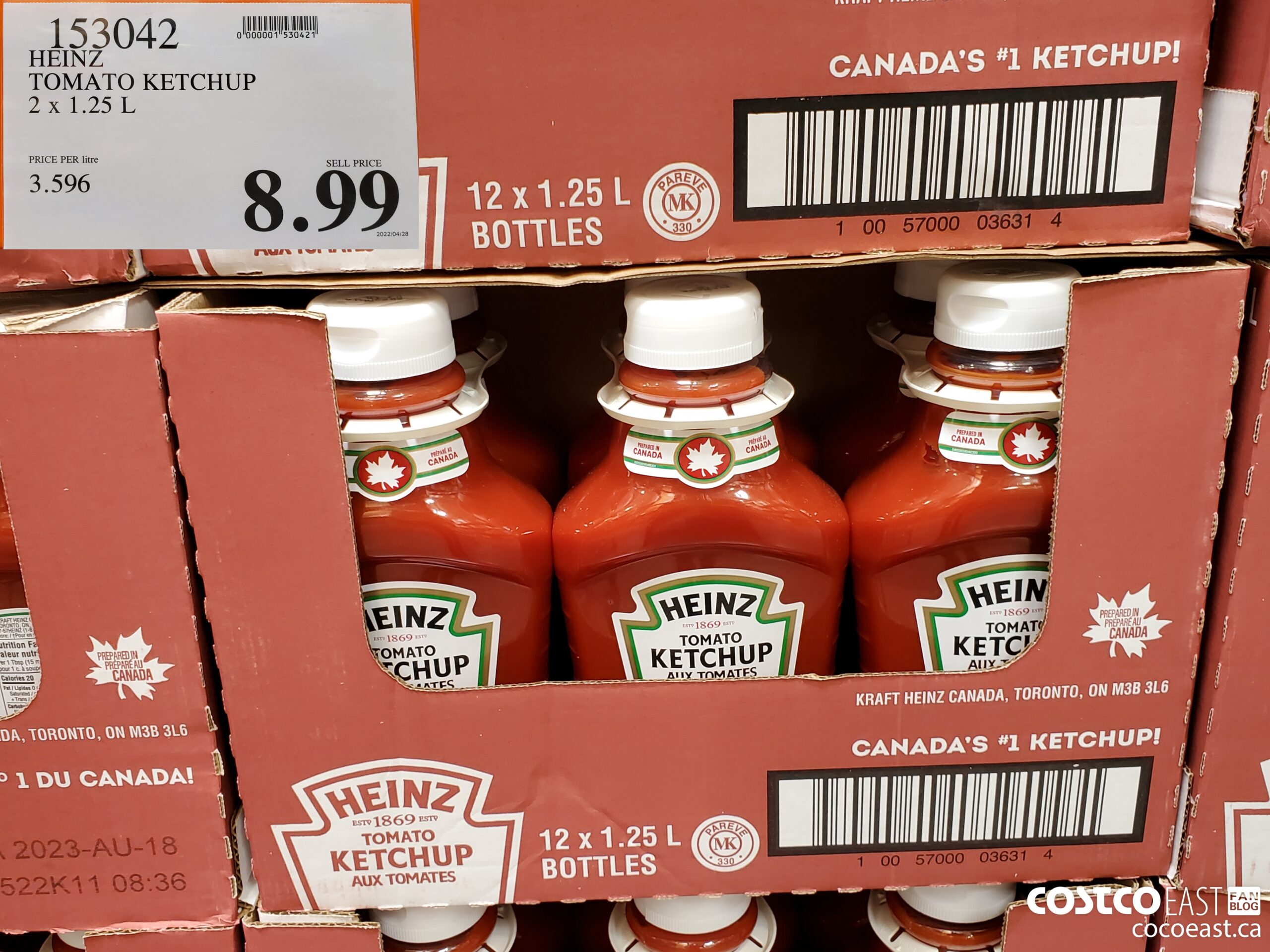 153042 HEINZ TOMATO KETCHUP 2 X 1.25 L $8.99