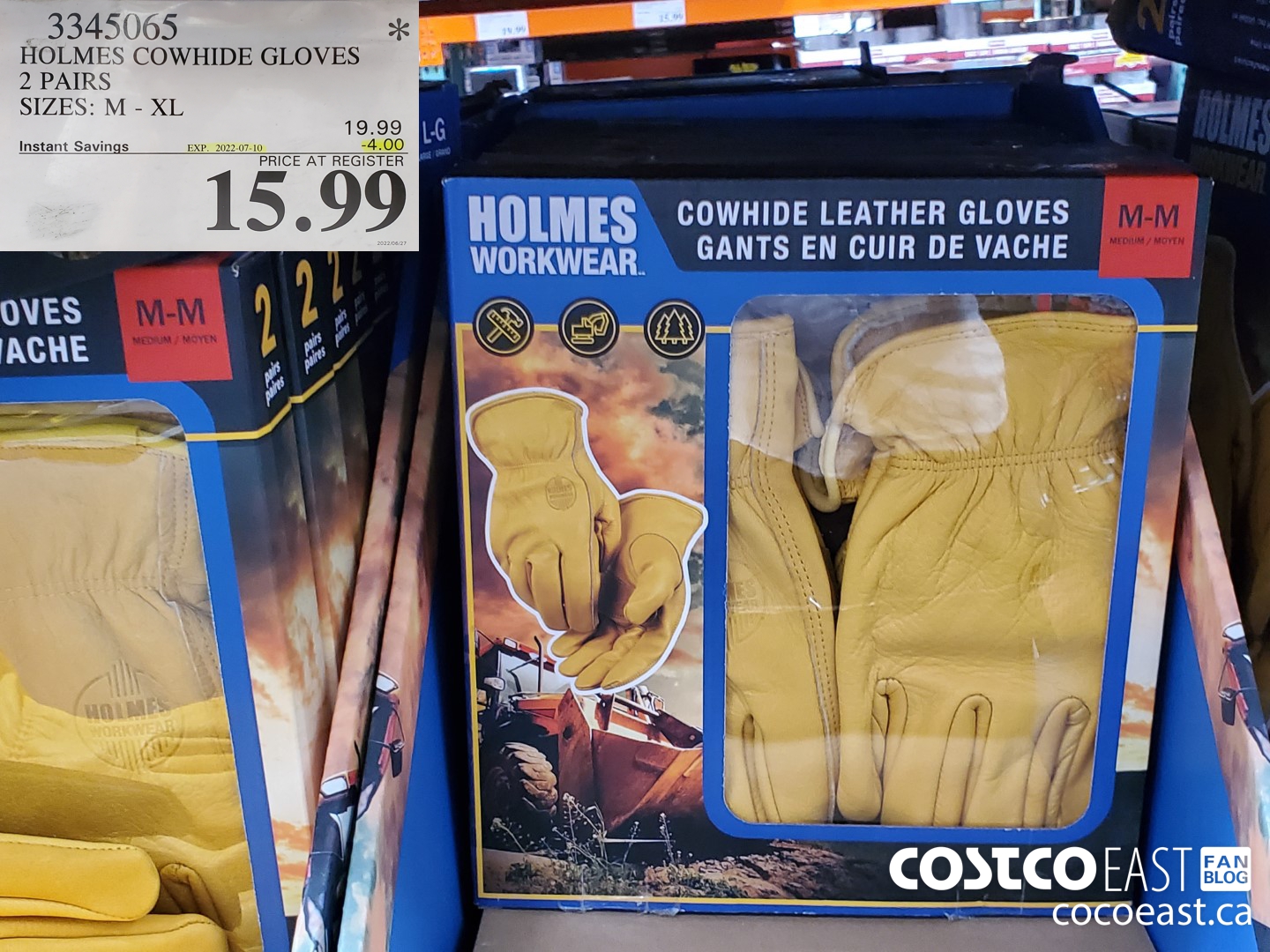 3345065 HOLMES COWHIDE GLOVES PACK OF 2 SIZES: M- XL ($4.00 INSTANT SAVINGS EXPIRES ON 2022-07-10) $15.99