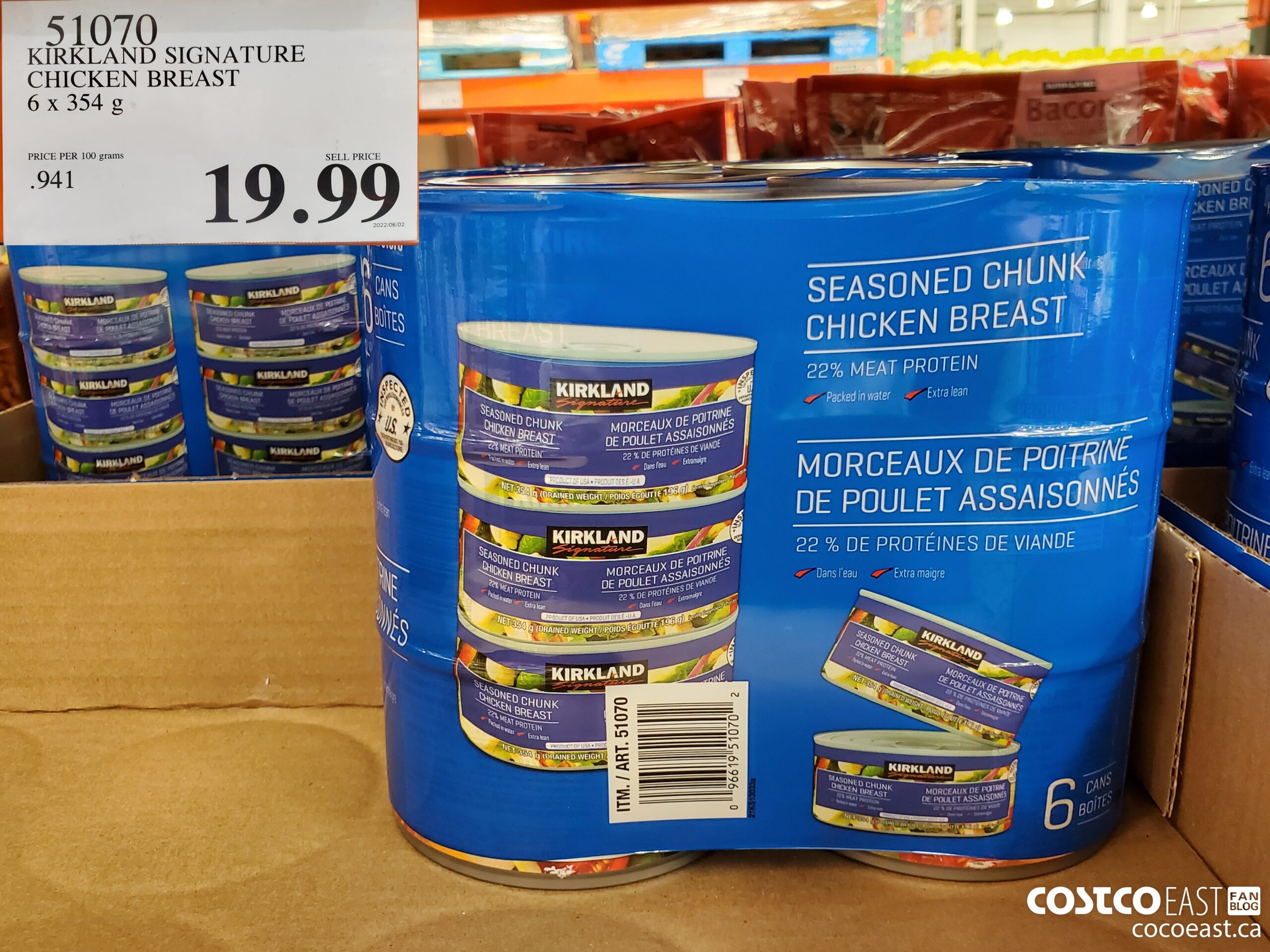 51070 KIRKLAND SIGNATURE CHICKEN BREAST 6 x 354 g $19.99